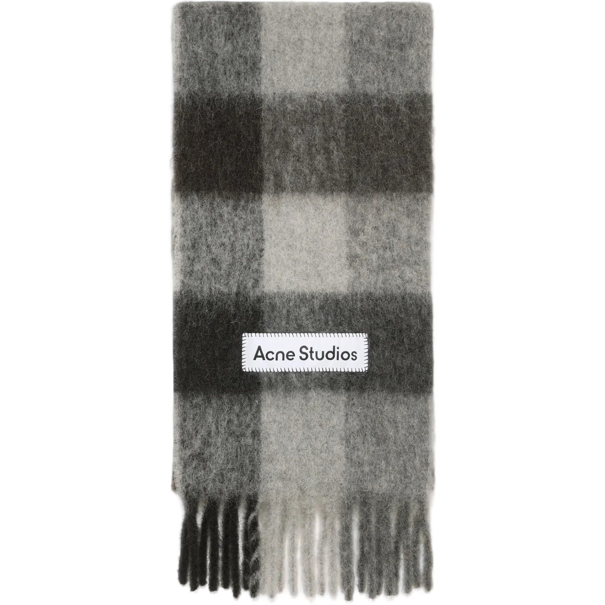 Шарфы Acne Studios Mohair Checked Scarf "Dark Black / Grey / Dark Grey" | Farsel
