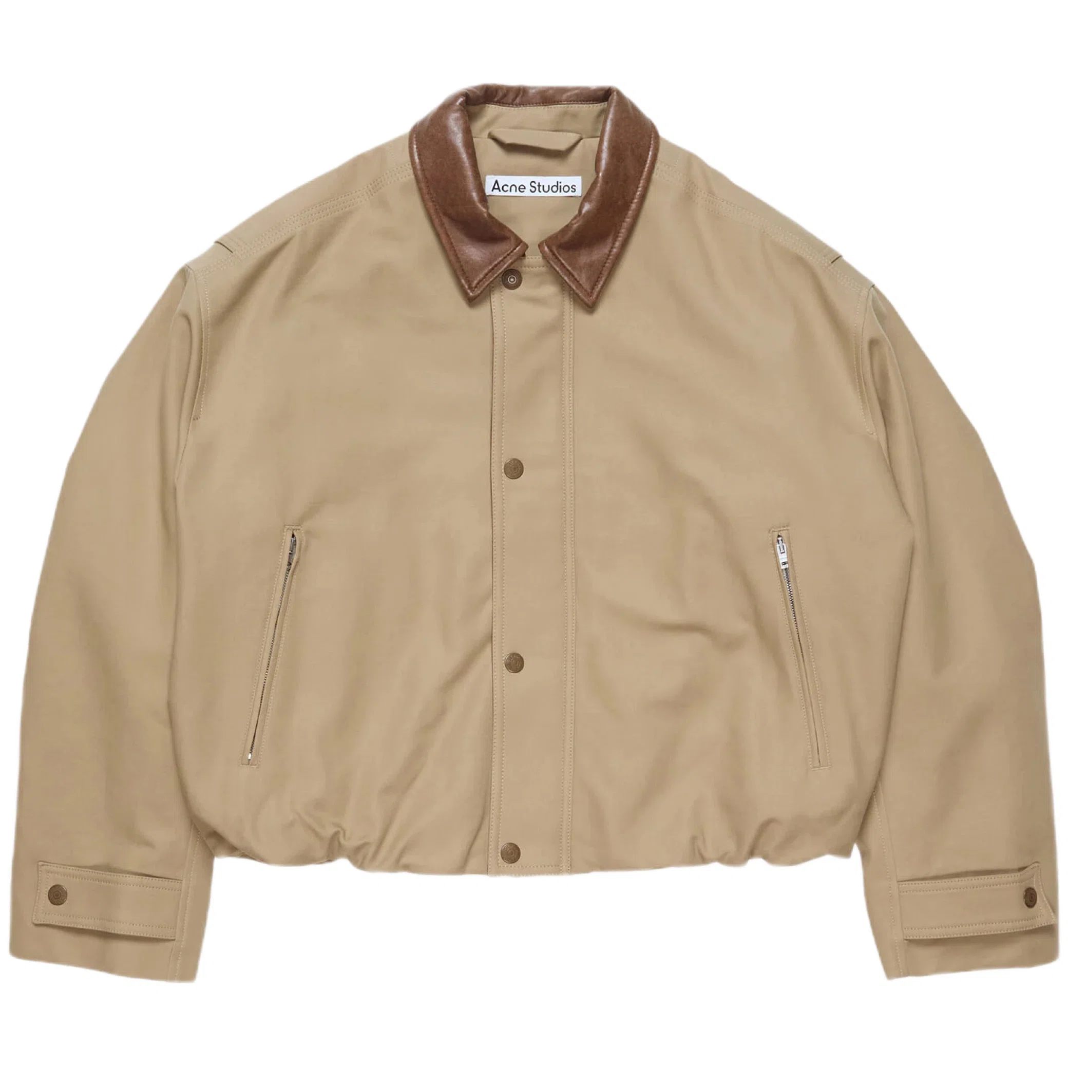 Куртки Acne Studios Bomber With Leather Collar "Khaki Beige" | Farsel