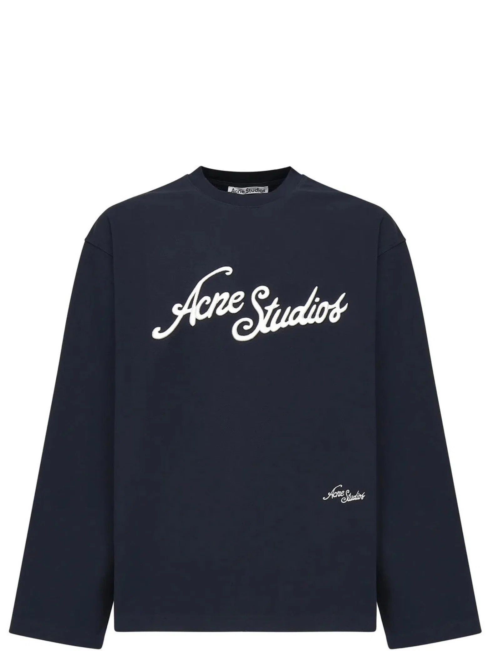 Лонгсливы Acne Studios Logo Relaxed Fit T-Shirt "Deep Blue" | Farsel