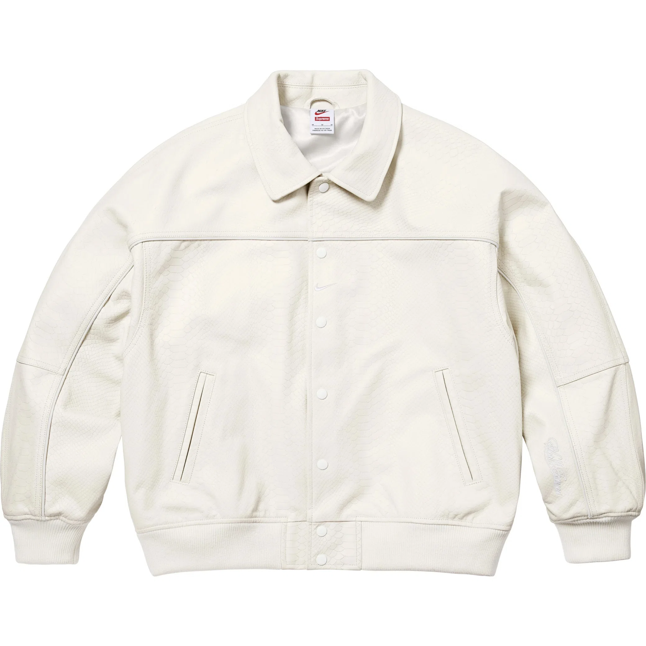 Лонгсливы Supreme SS25 Nike Leather Varsity Jacket "Snakeskin" | Farsel