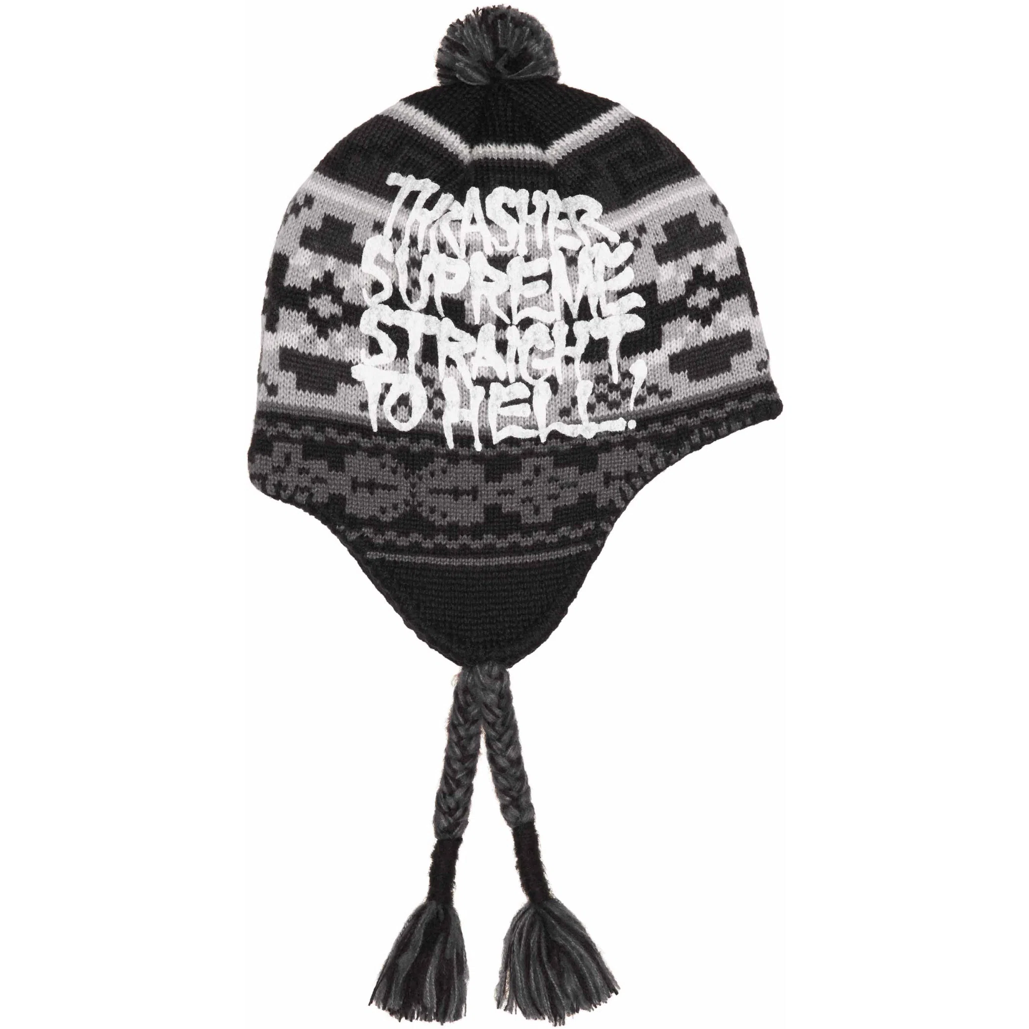  Supreme FW24 Thrasher Earflap Beanie "Black" | Farsel