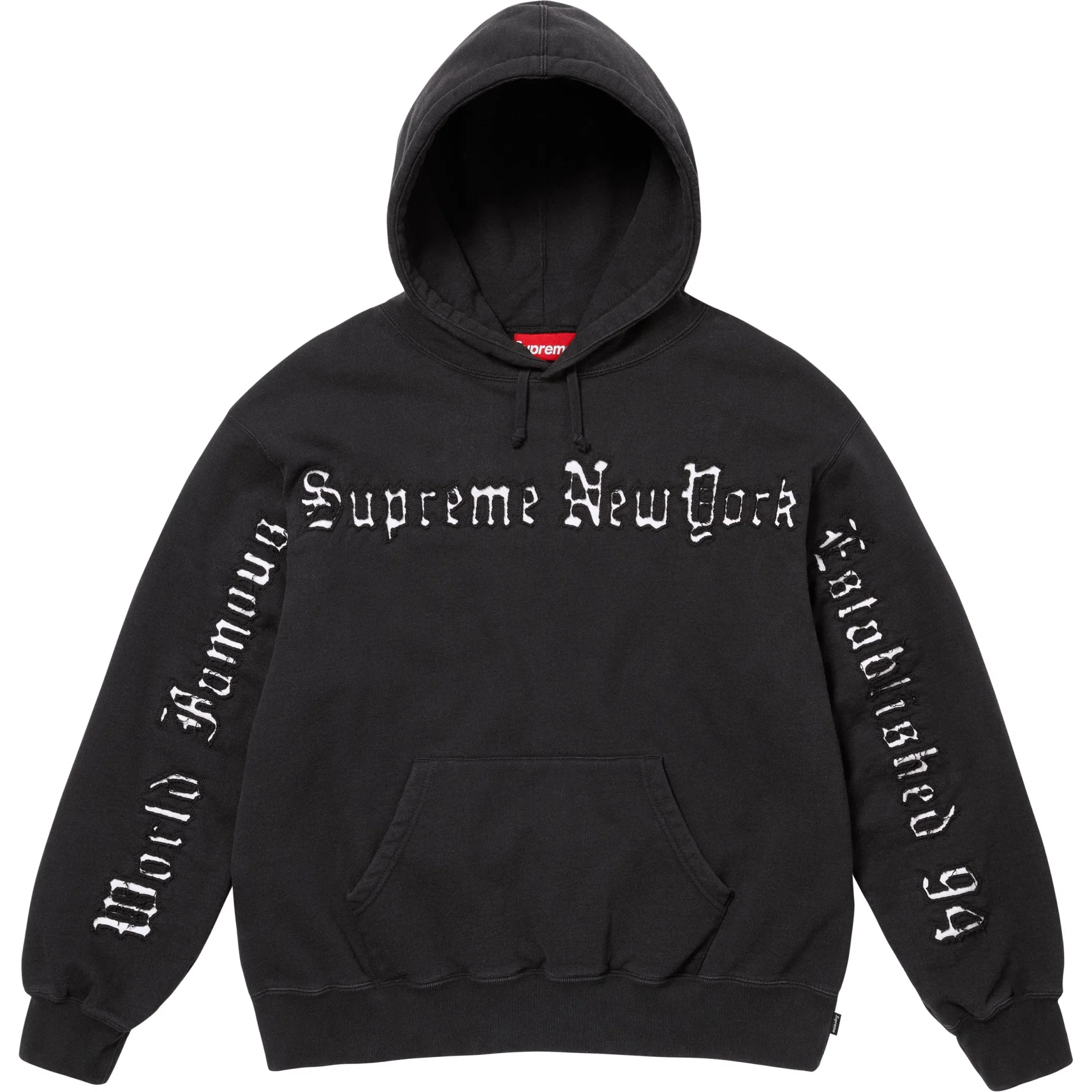  Supreme SS25 Contrast Cutout Hooded Sweatshirt "Black" | Farsel