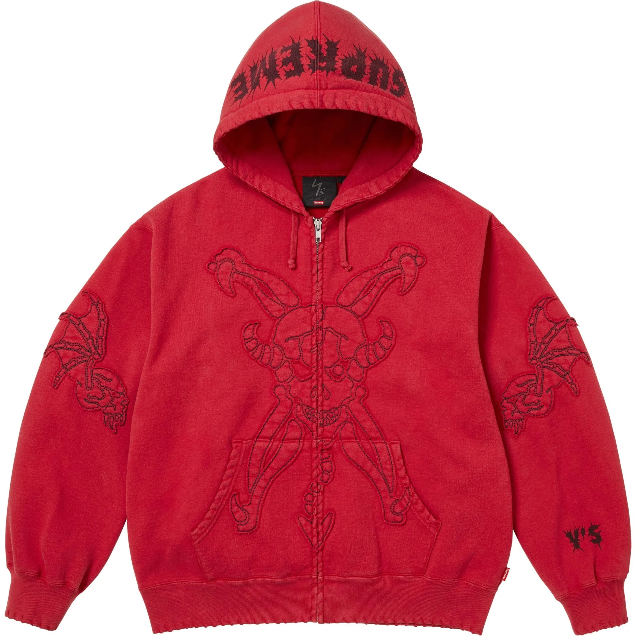  Supreme FW25 Y’s by Yohji Yamamoto Zip Up Hooded Sweatshirt "Washed Red" | Farsel