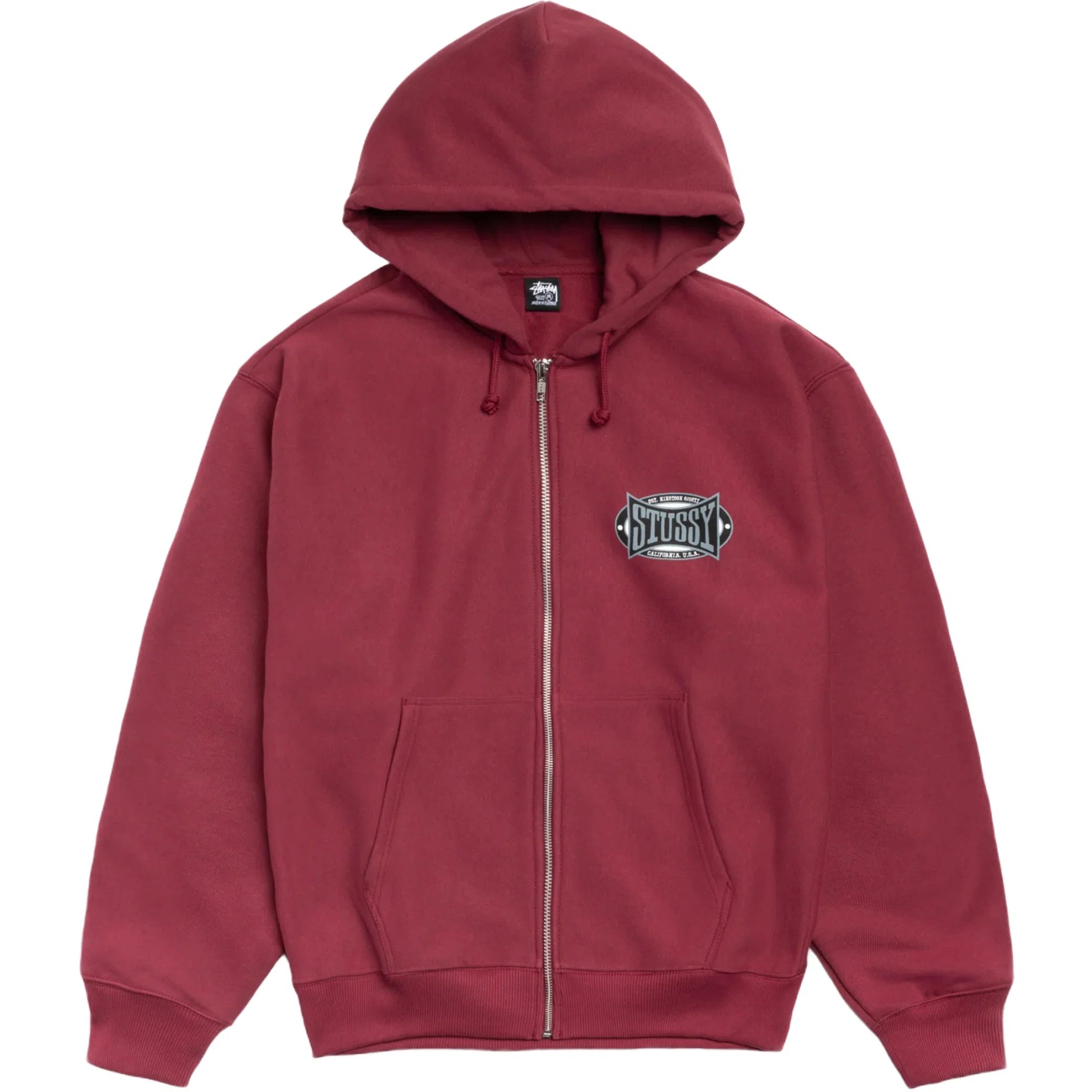 Худи Stussy Champion Oval Zip Hoodie "Wine" | Farsel