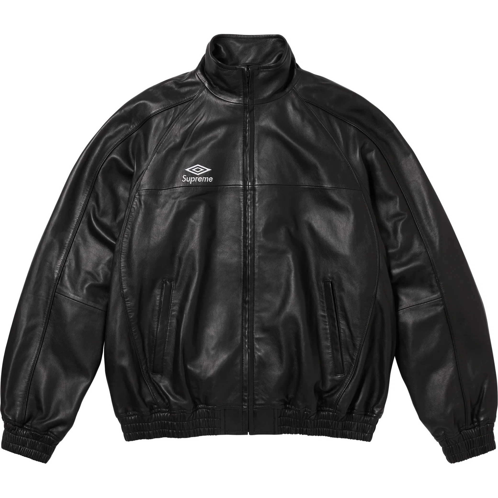 Куртки Supreme FW25 Umbro Leather Track Jacket "Black" | Farsel