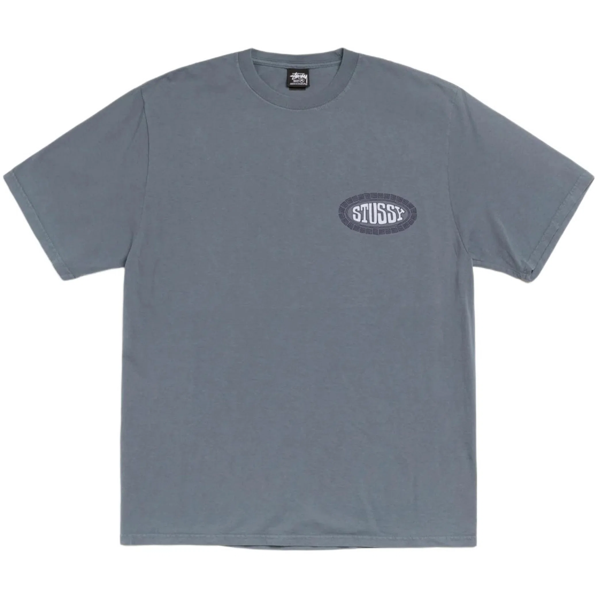 Футболки Stussy Tile Oval Tee Pigment Dyed 'Navy' | Farsel
