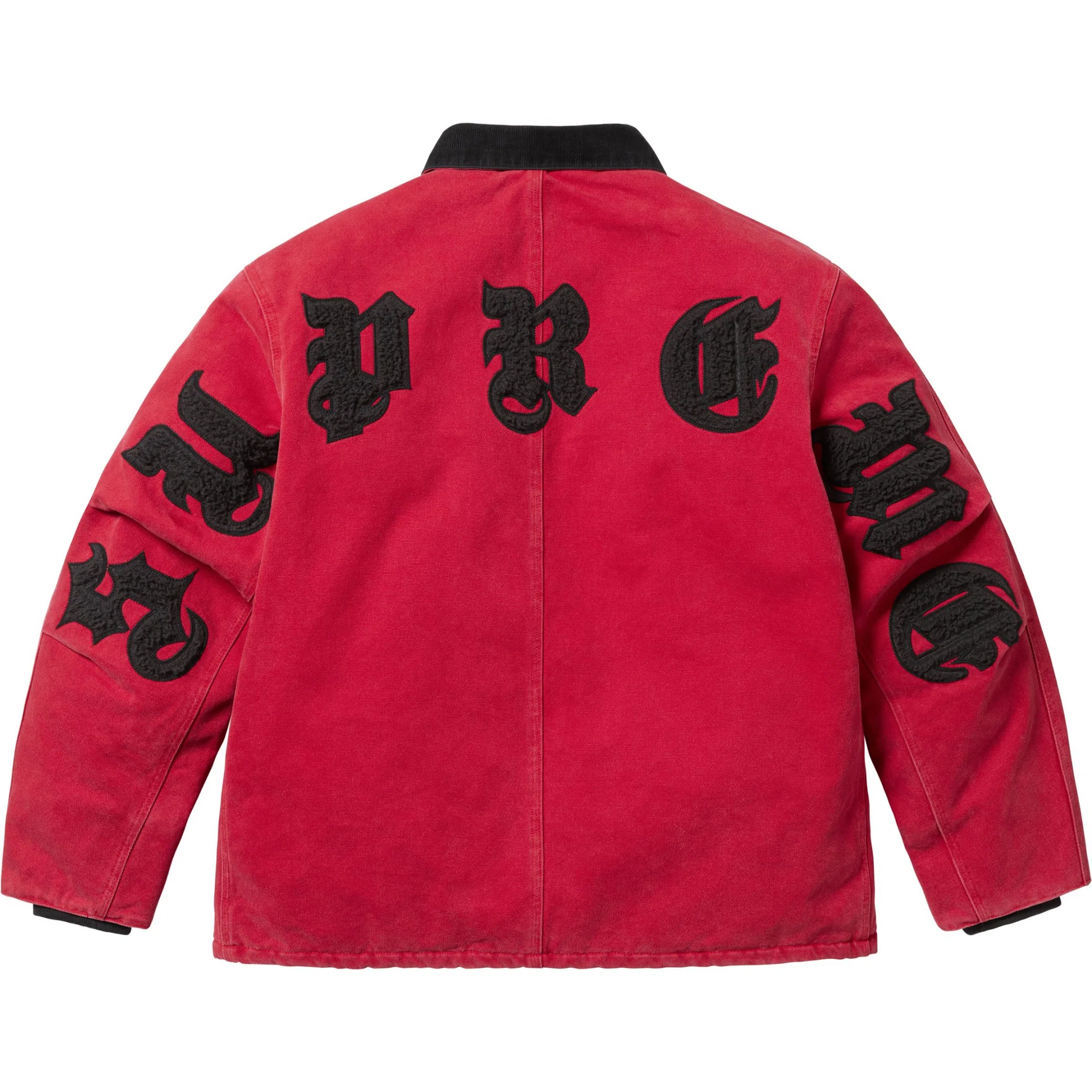 Куртки Supreme SS25 Old English Canvas Work Jacket "Red" | Farsel