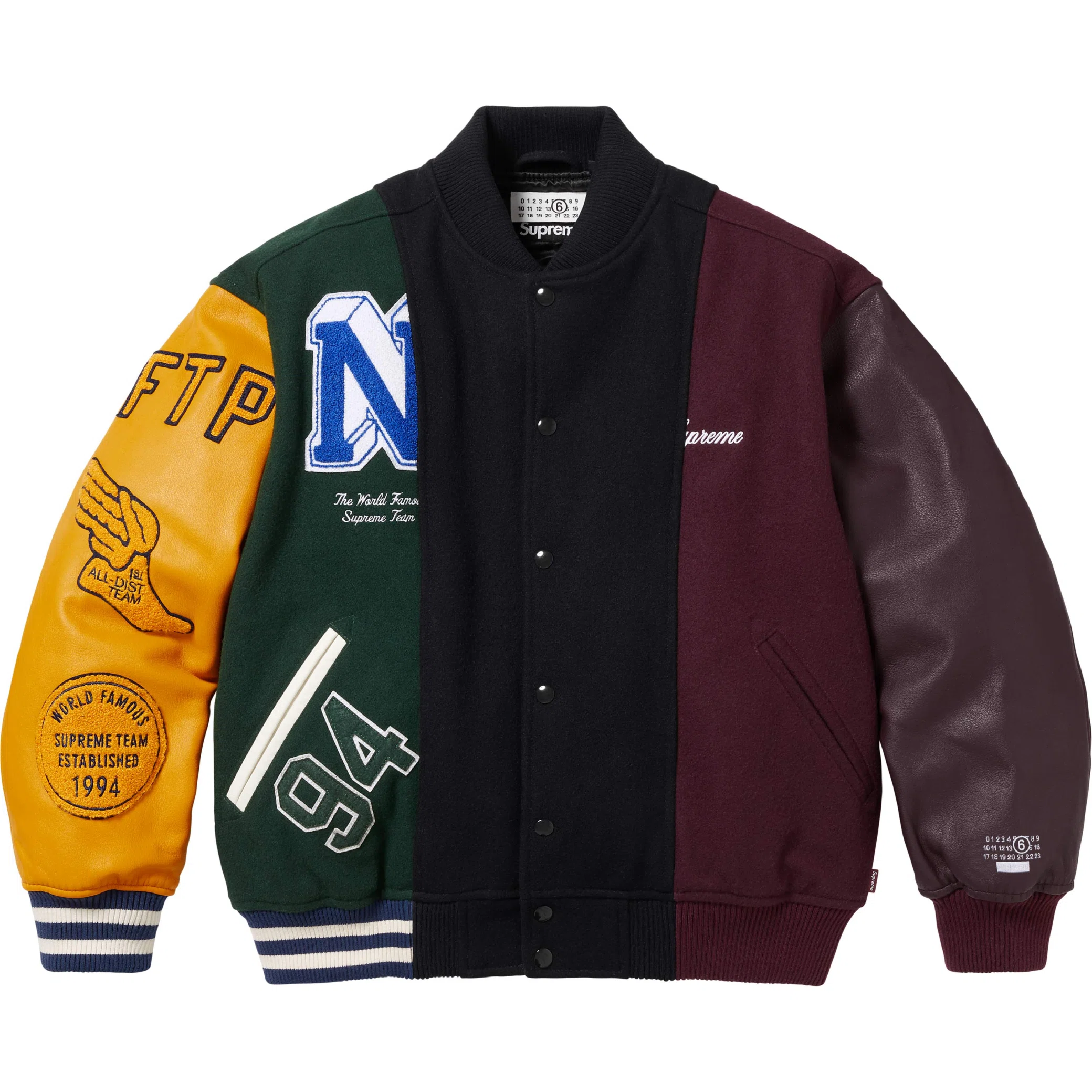 Куртки Supreme SS24 MM6 Maison Margiela Split Varsity Jacket "Multicolor" | Farsel