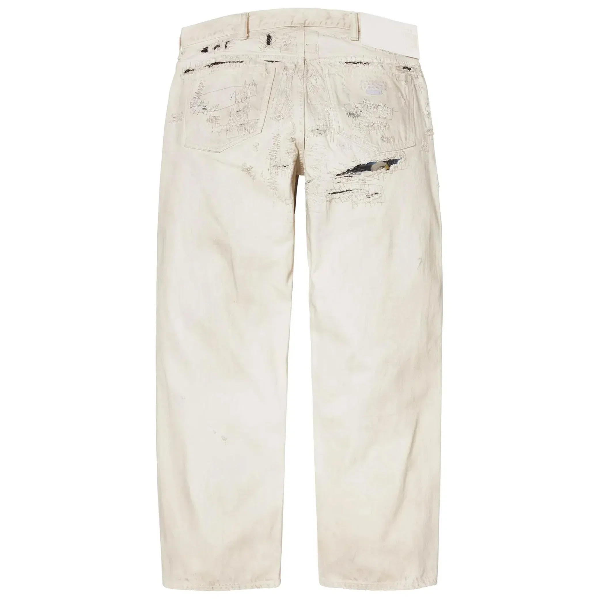 Джинсы Supreme MM6 Maison Margiela x Distressed Loose Fit Selvedge Jean "White" | Farsel