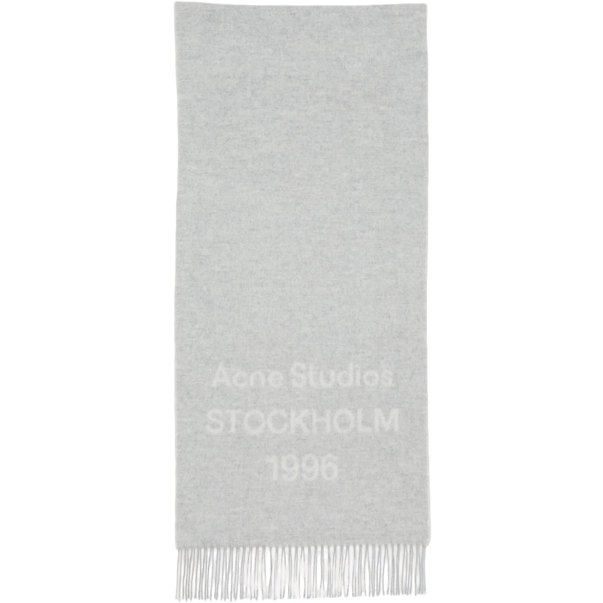 Шарфы Acne Studios Logo scarf Wide "Light Grey Melange / White" | Farsel