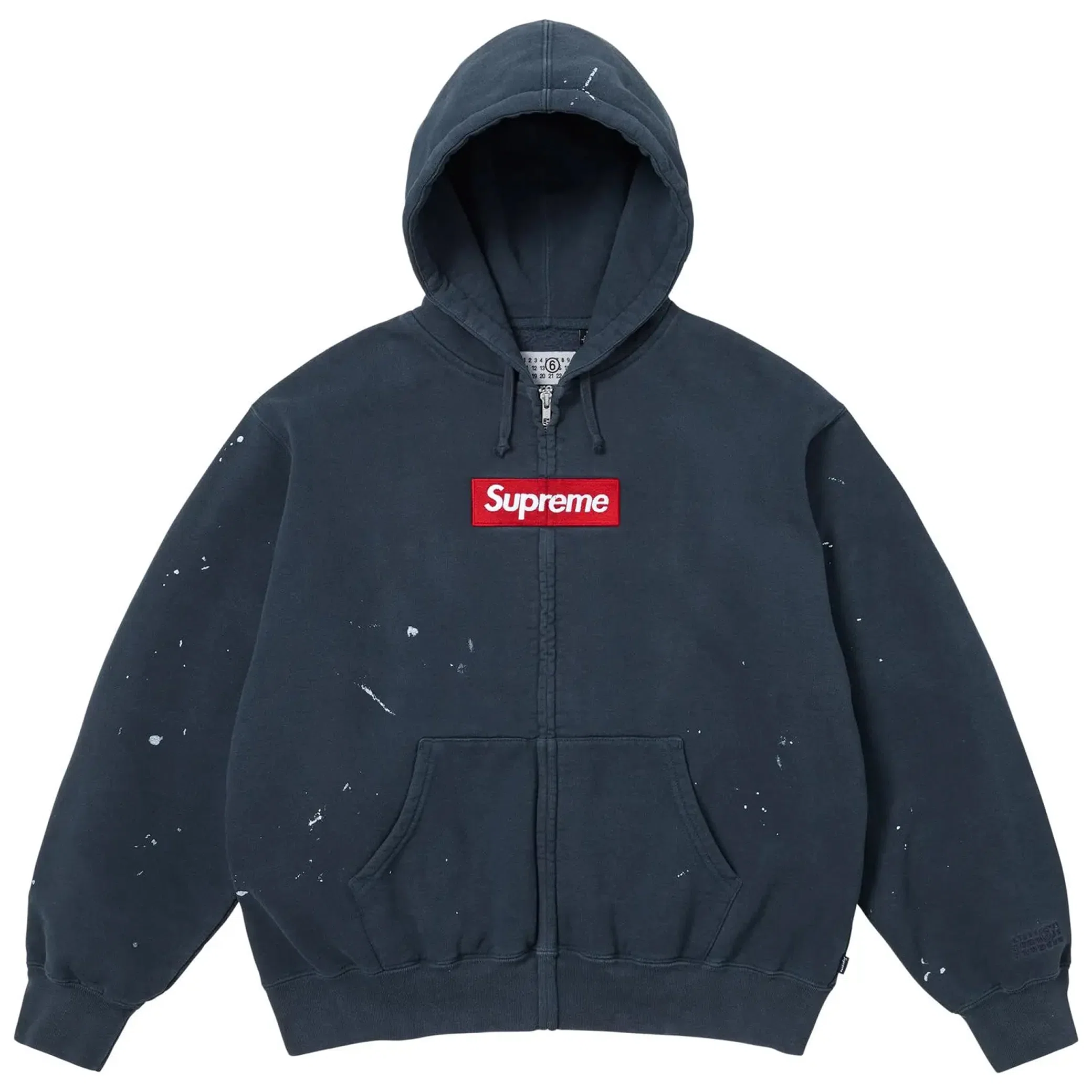 Худи Supreme MM6 Maison Margiela x Box Logo Zip Up Hooded Sweatshirt "Navy" | Farsel