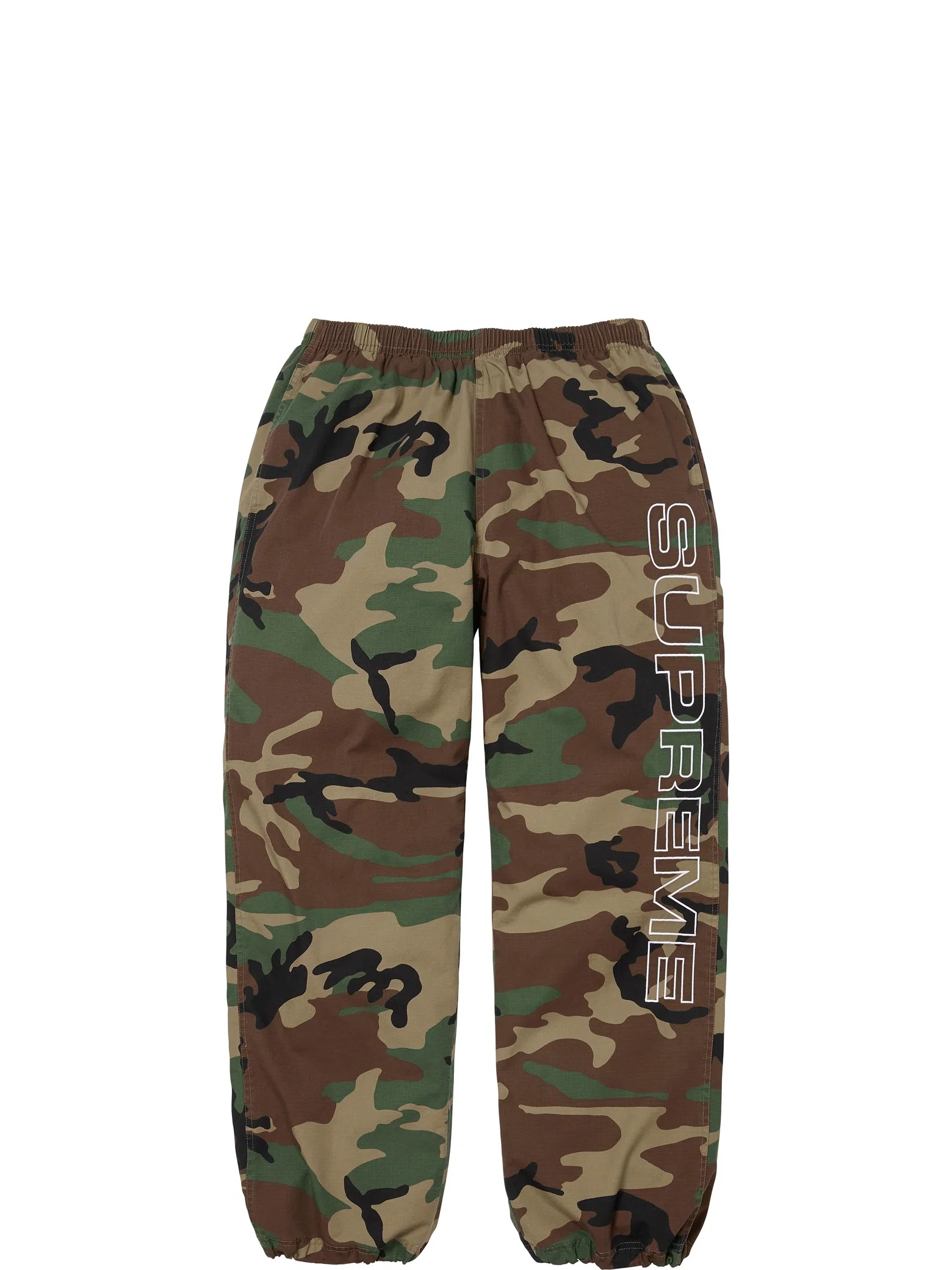 Штаны Supreme FW25 Spellout Embroidered Ripstop Track Pant "Woodland Camo" | Farsel