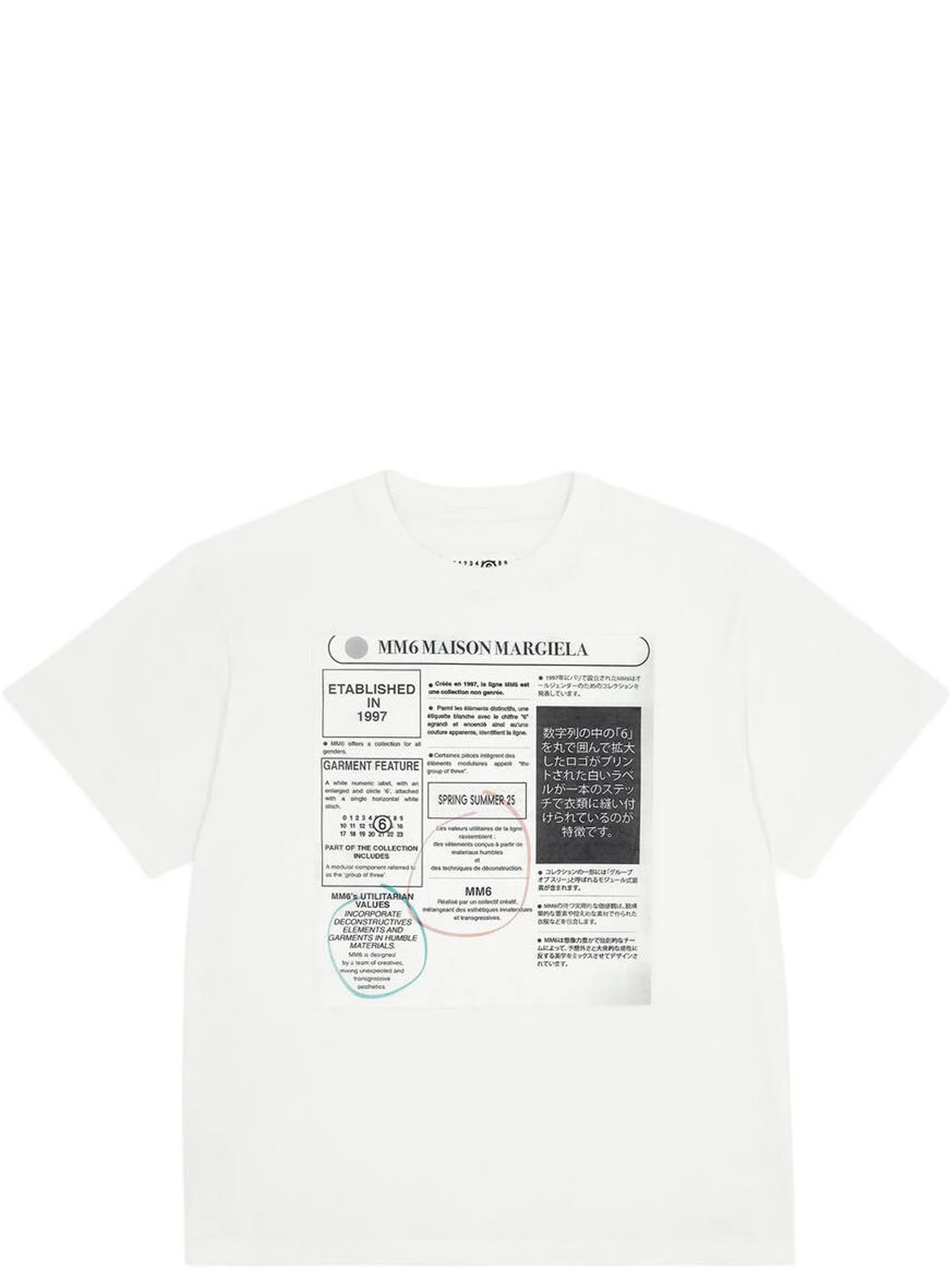 Футболки Maison Margiela MM6 SS25 Newspaper print T-shirt "White" | Farsel