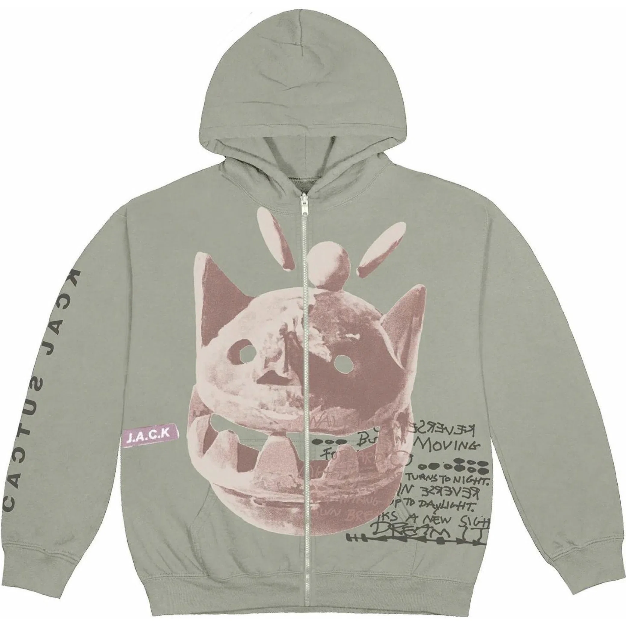  Travis Scott SS22 New Sight Zip Up Hoodie "Sage" | Farsel