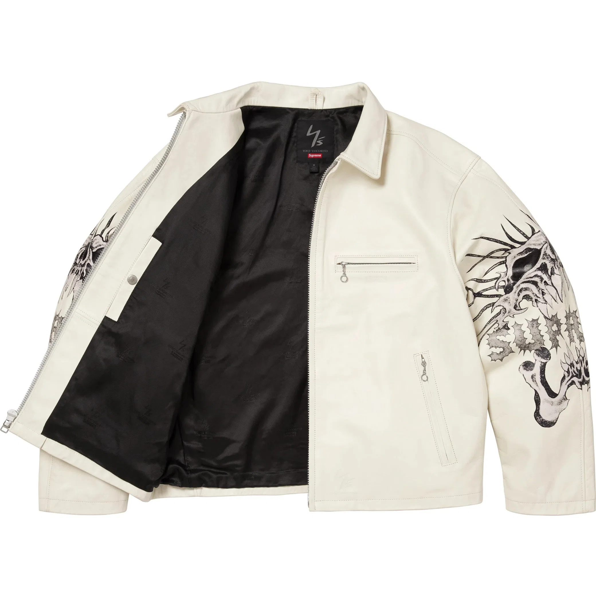  Supreme FW25 Y’s by Yohji Yamamoto Leather Jacket "White" | Farsel
