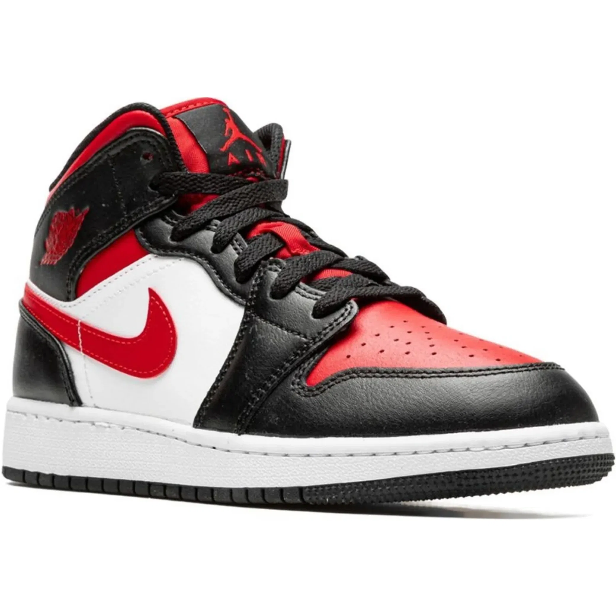Кроссовки Nike Air Jordan 1 Mid GS "Black Fire Red" | Farsel