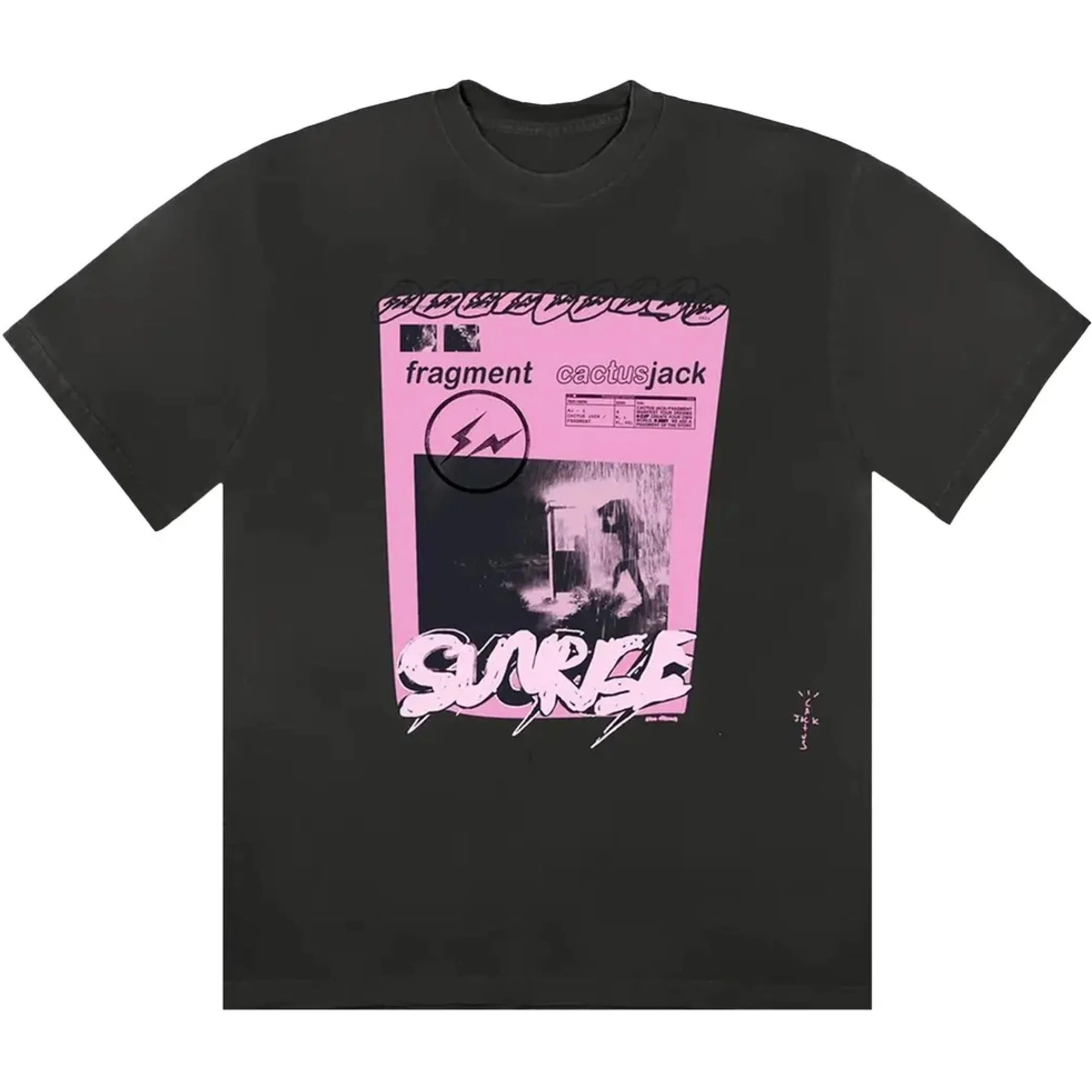 Футболки Travis Scott FW21 Fragment Pink Sunrise Tee "Black" | Farsel