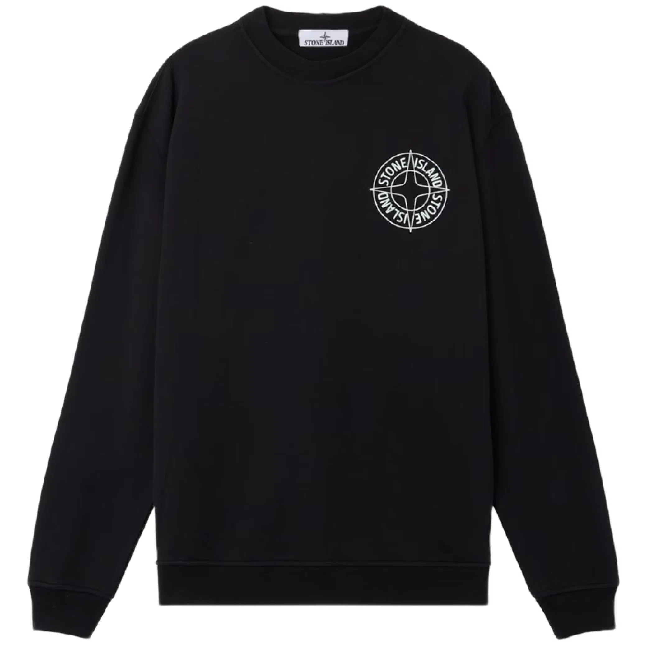 Свитшоты Stone Island Oversized-Fit Crewneck Sweatshirt Outline Compass "Black" | Farsel