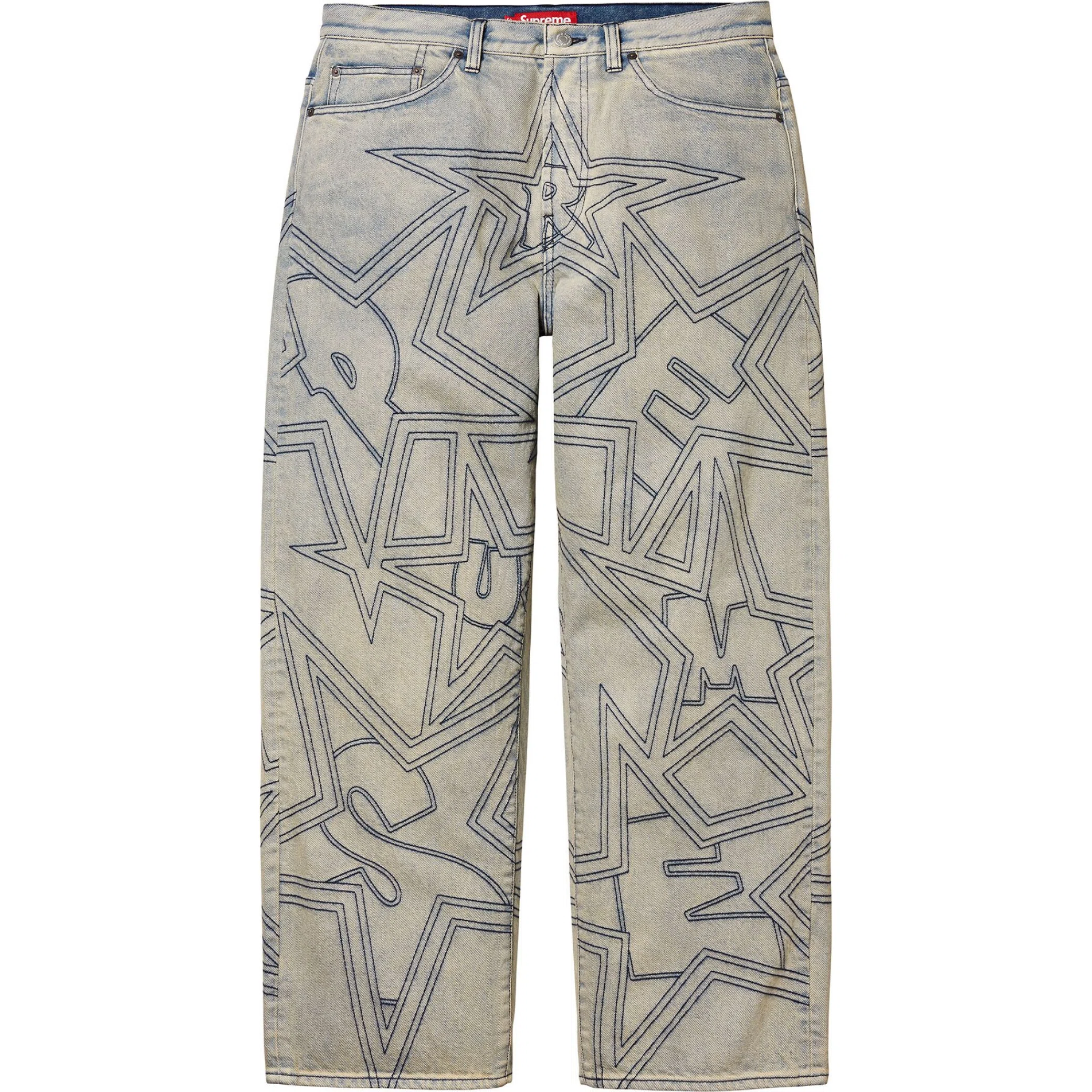 Джинсы Supreme SS25 Stars Topstitch Baggy Jean "Dirty" | Farsel