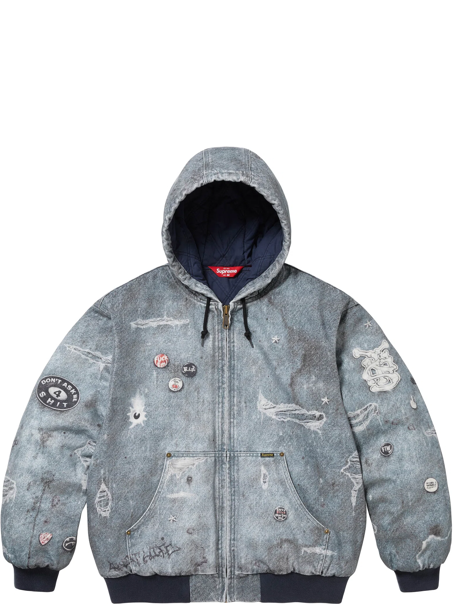 Куртки Supreme FW24 HJR Trompe L'oeil Hooded Work Jacket "Blue" | Farsel
