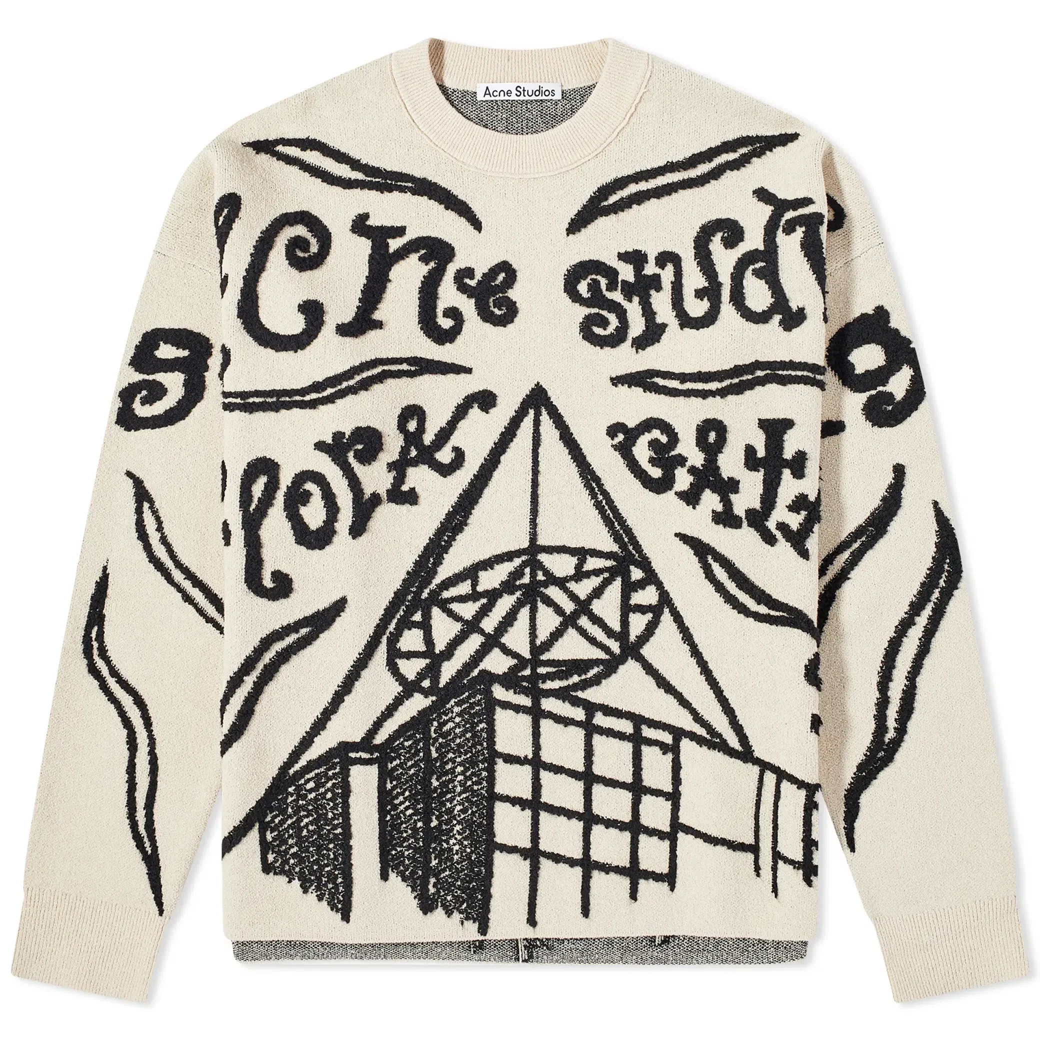 Свитеры Acne Studios Kuis Antenna Crew Knit "Ecru / Black" | Farsel