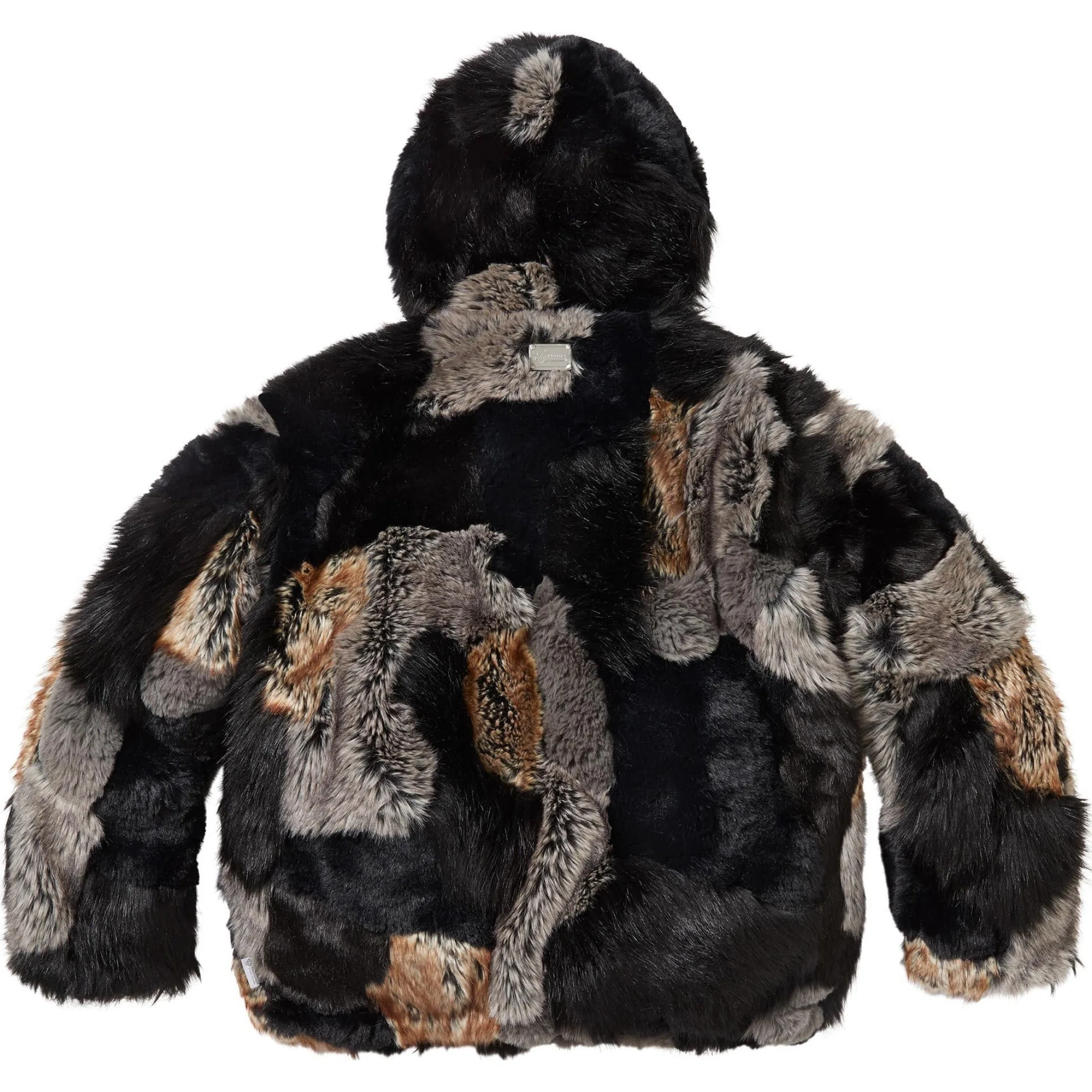 Куртки Supreme FW25 Patchwork WINDSTOPPER Hooded Faux Fur Jacket "Black" | Farsel