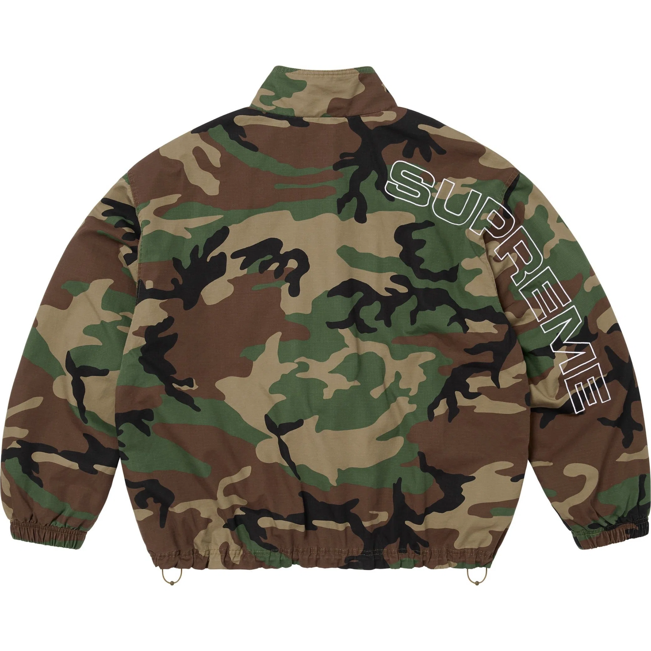 Куртки Supreme FW25 Spellout Embroidered Ripstop Track Jacket "Woodland Camo" | Farsel