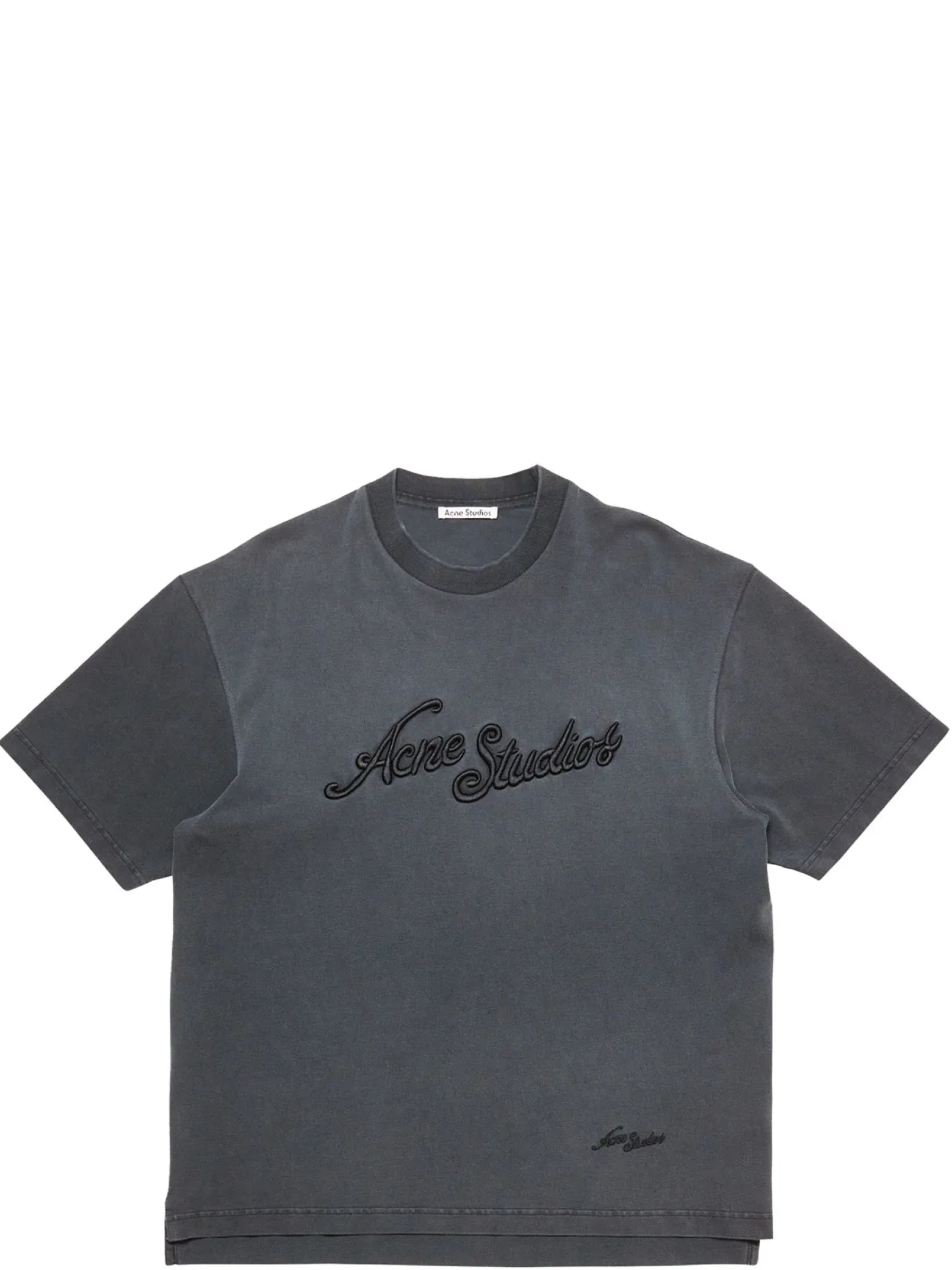 Футболки Acne Studios Relaxed fit logo T-shirt "Faded Black" | Farsel