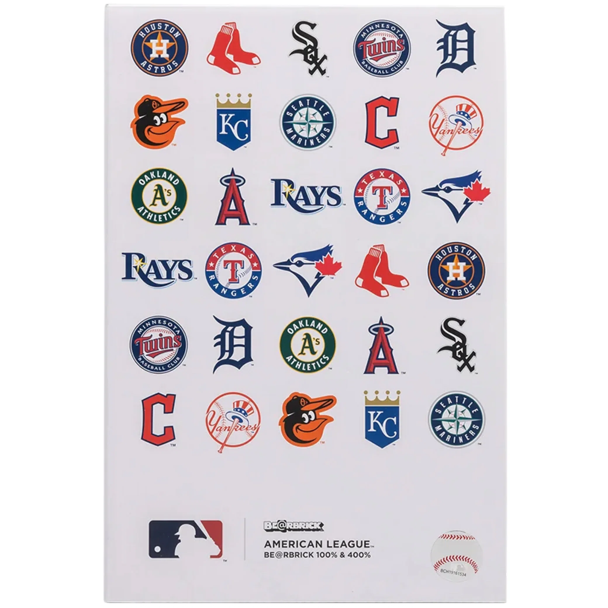 Игрушки Medicom Toy Bearbrick x MLB American League "100% & 400% Set" | Farsel