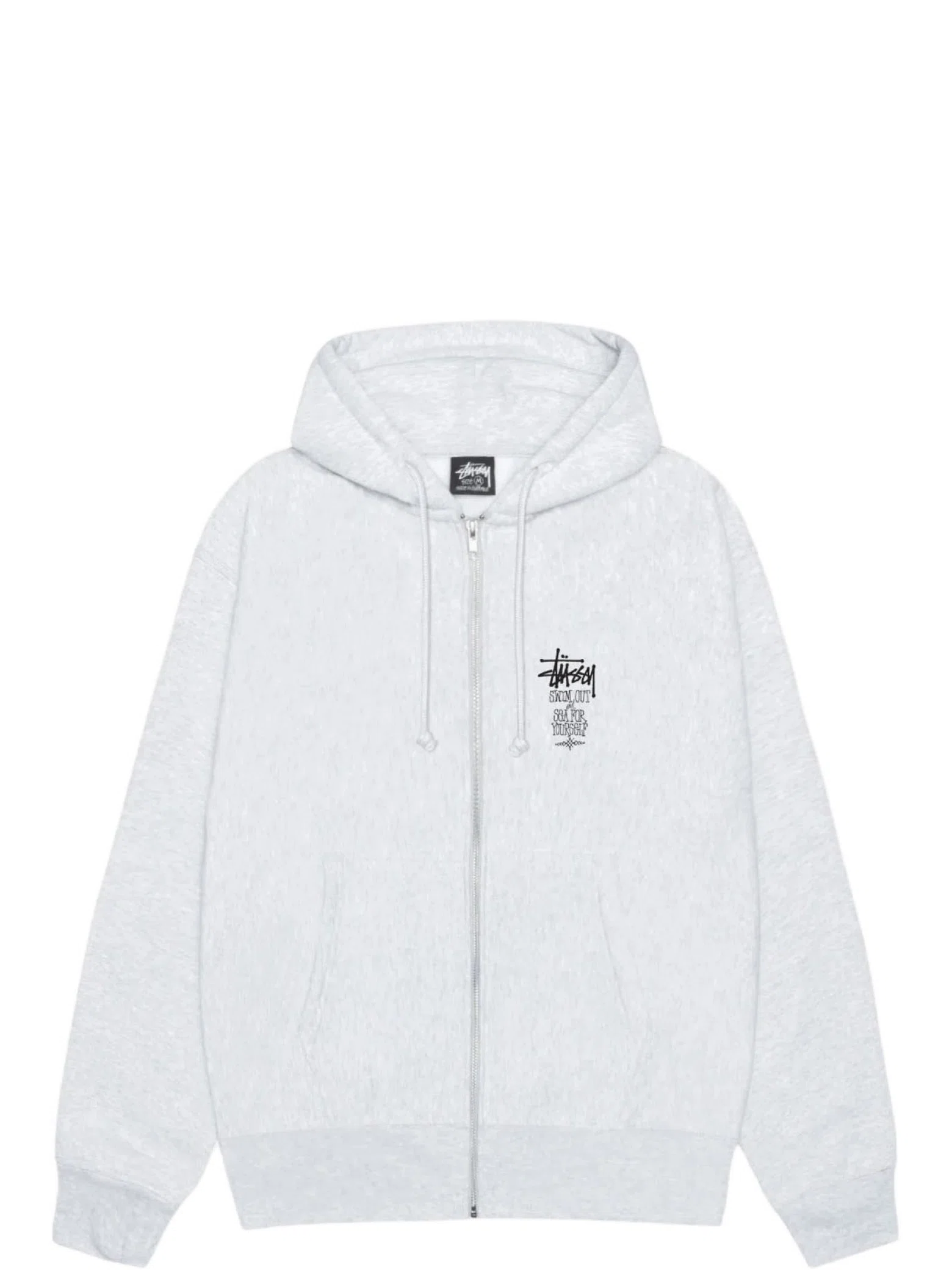 Худи Stussy Swim Out Zip Hoodie "Ash Heather" | Farsel