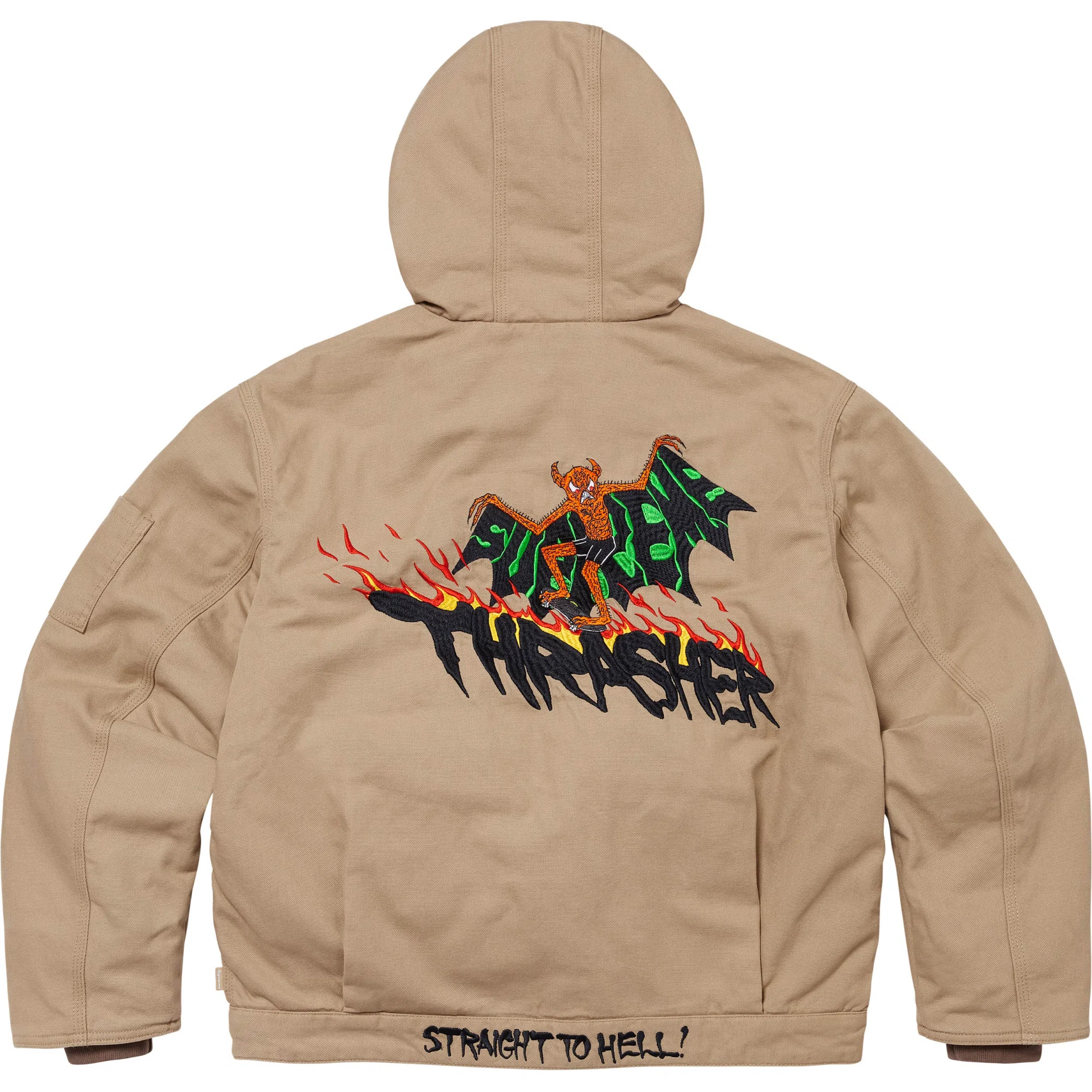  Supreme FW24 Thrasher Hooded Work Jacket "Tan" | Farsel