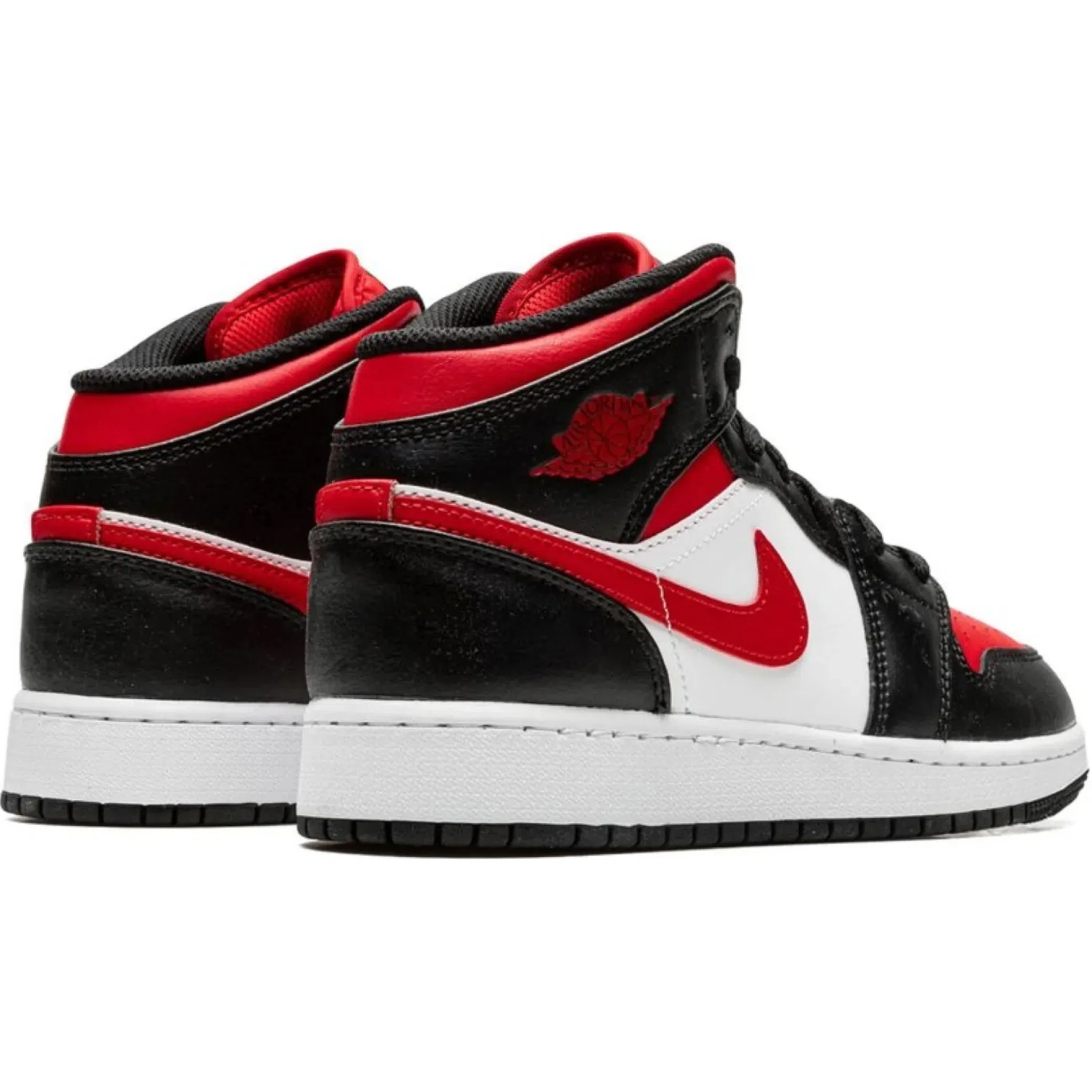 Кроссовки Nike Air Jordan 1 Mid GS "Black Fire Red" | Farsel