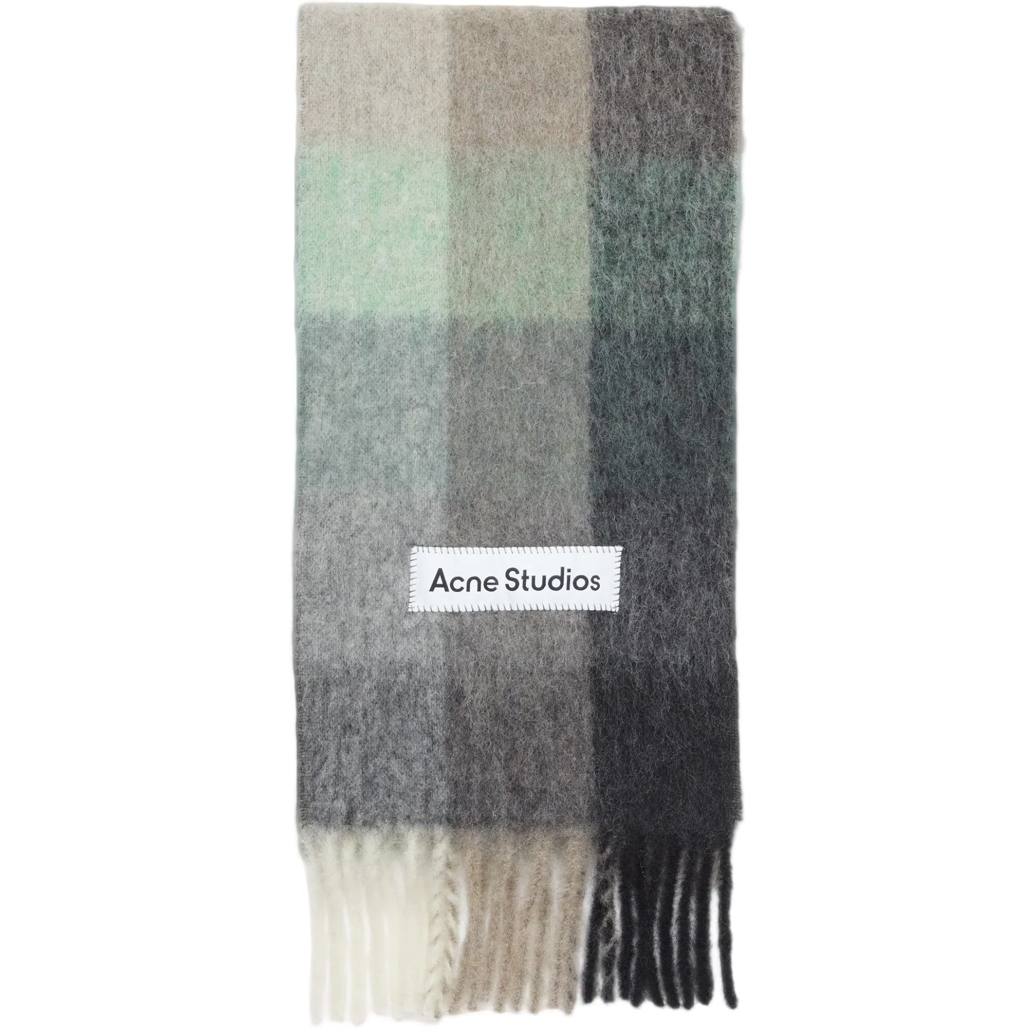 Шарфы Acne Studios Mohair Checked Scarf "Green / grey / black" | Farsel