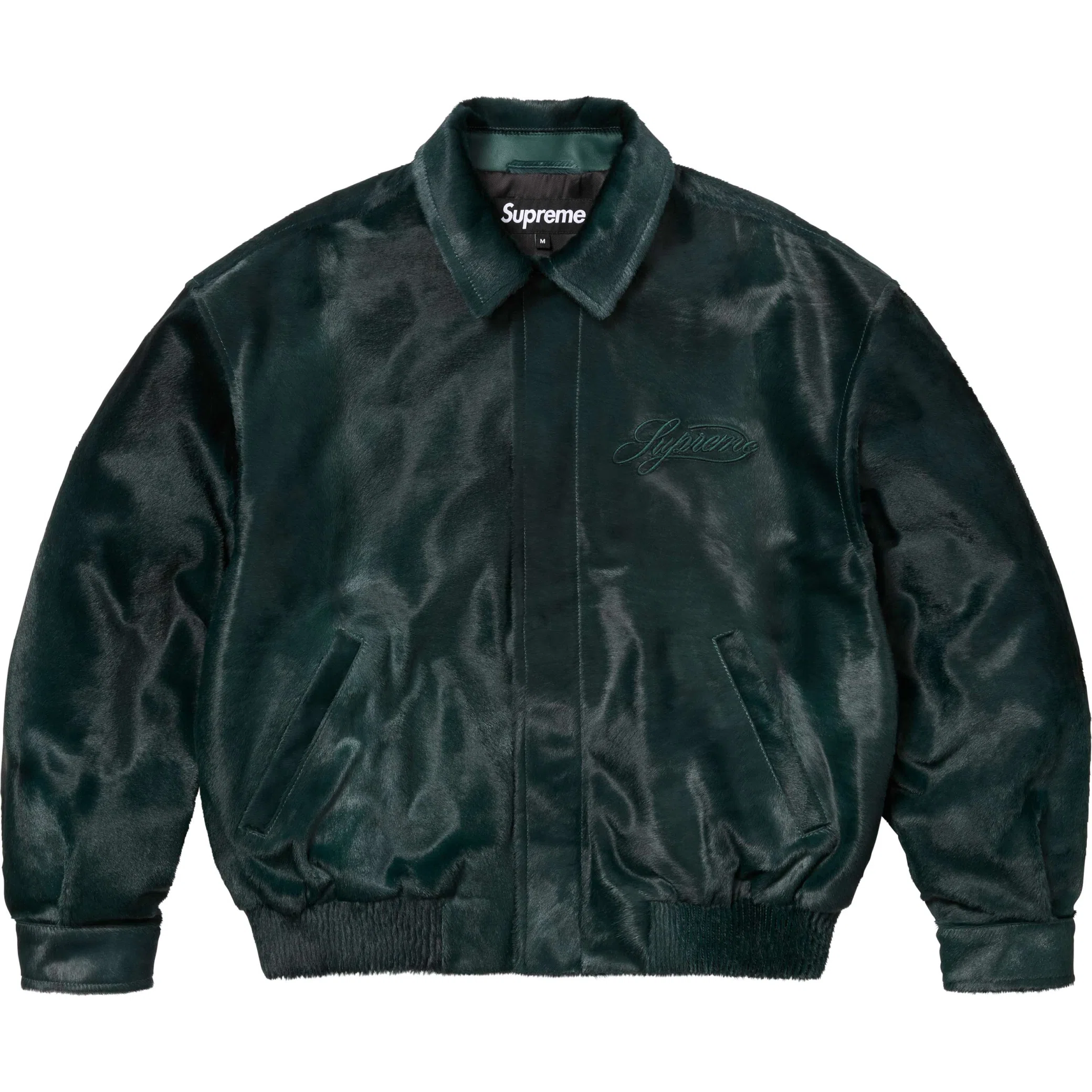 Куртки Supreme SS25 Ponyhair Varsity Jacket "Green" | Farsel