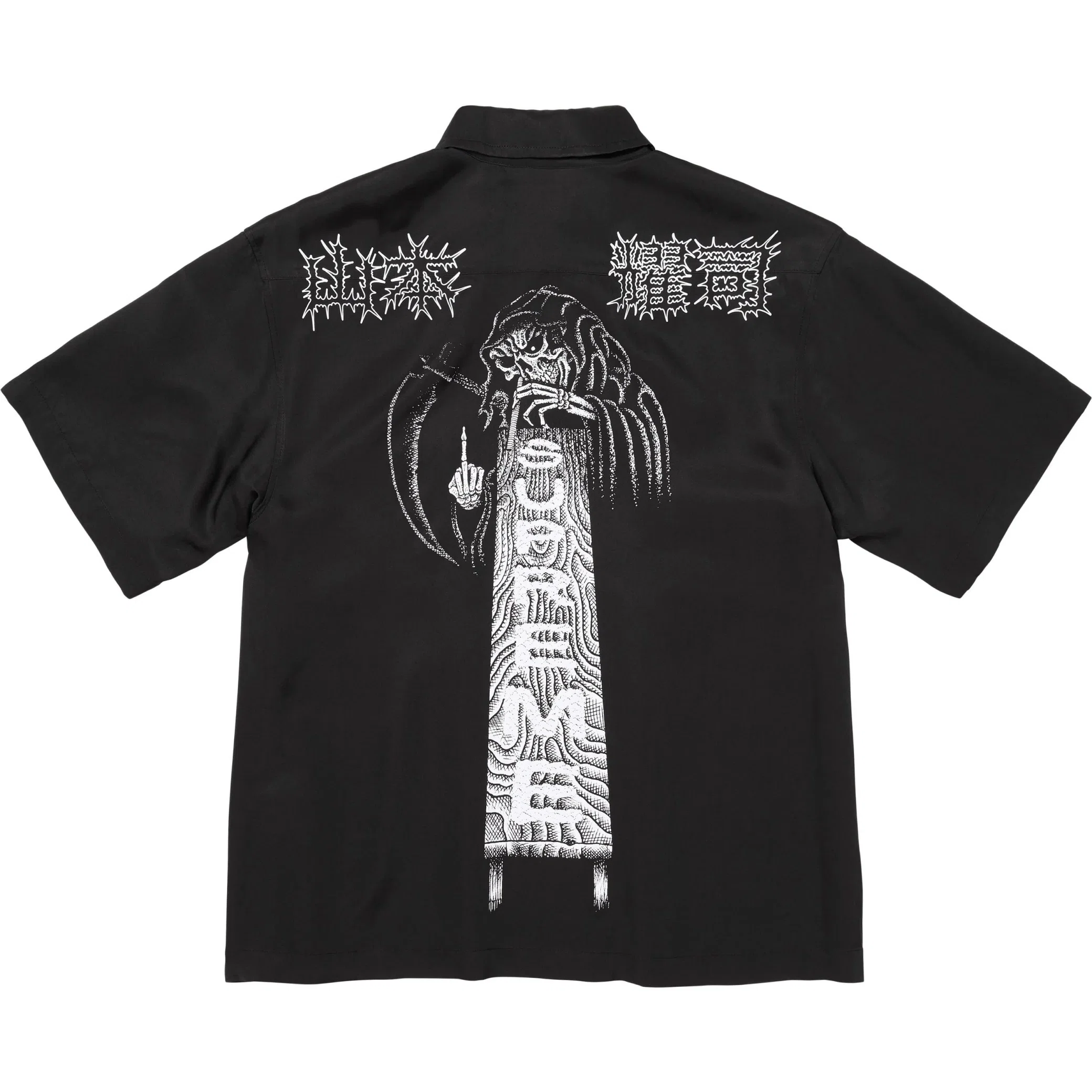  Supreme FW25 Y’s by Yohji Yamamoto Silk Zip Up S/S Shirt "Black" | Farsel