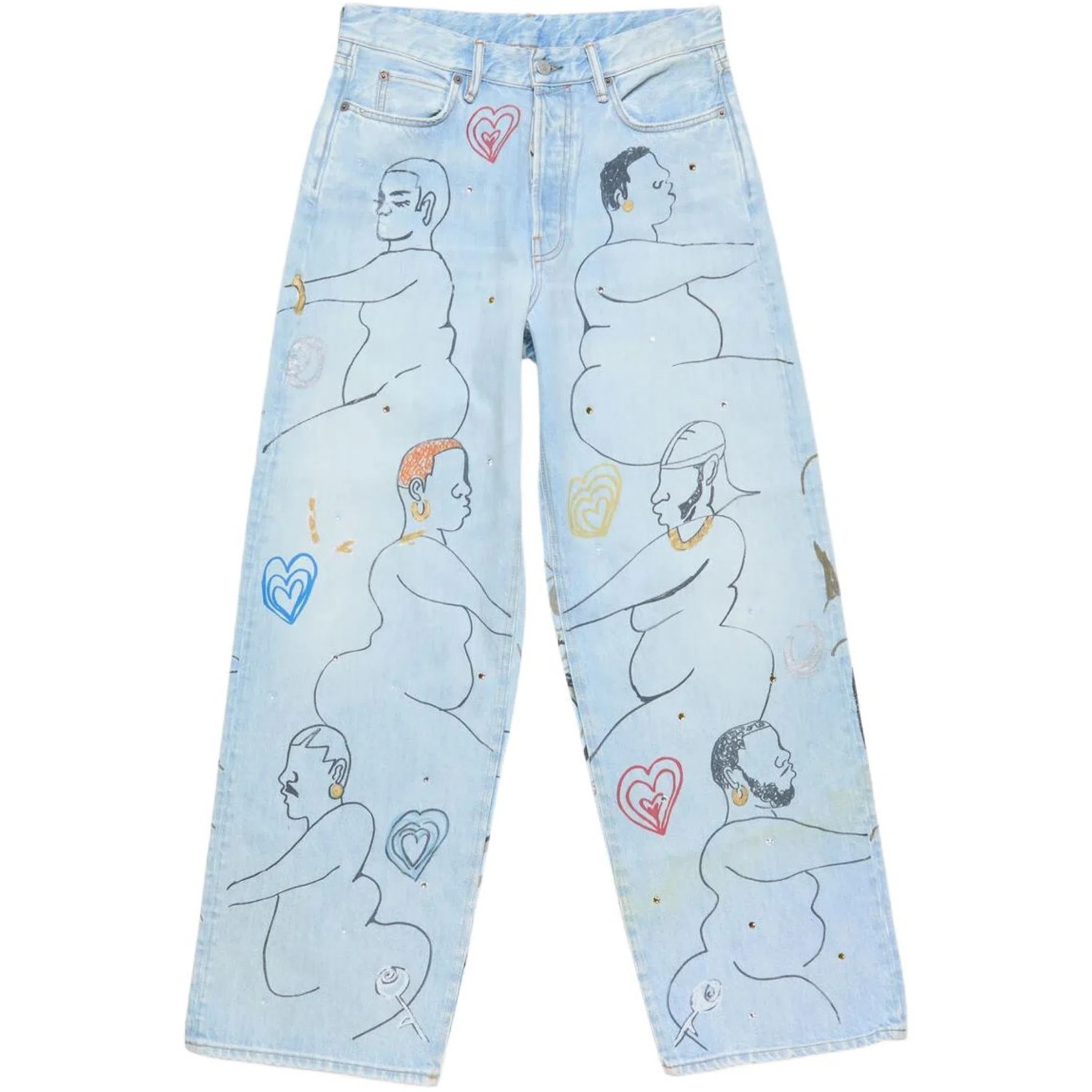 Джинсы Acne Studios Loose fit trousers 1981 "Light blue" | Farsel