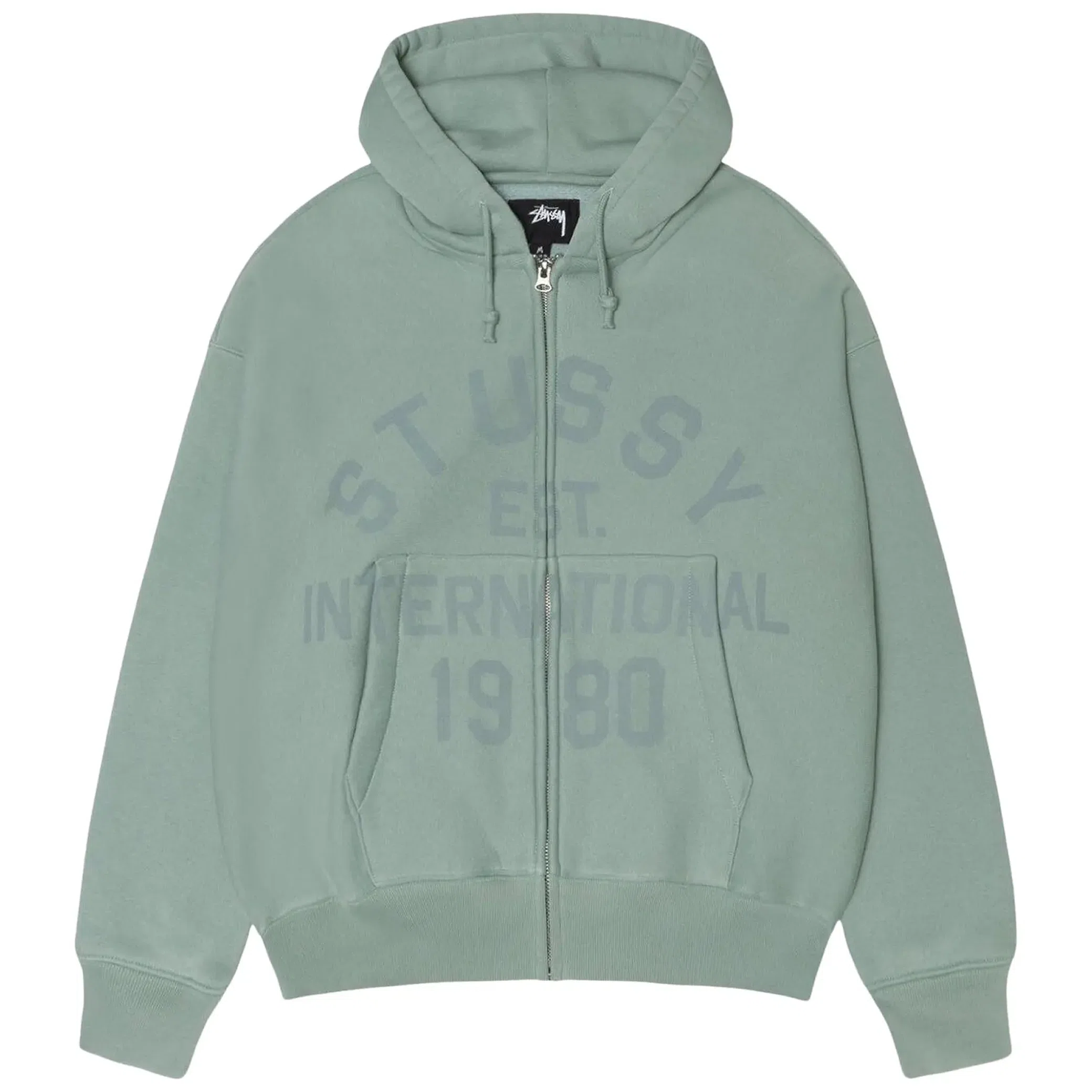 Худи Stussy Established Zip Hoodie "Grey Green" | Farsel