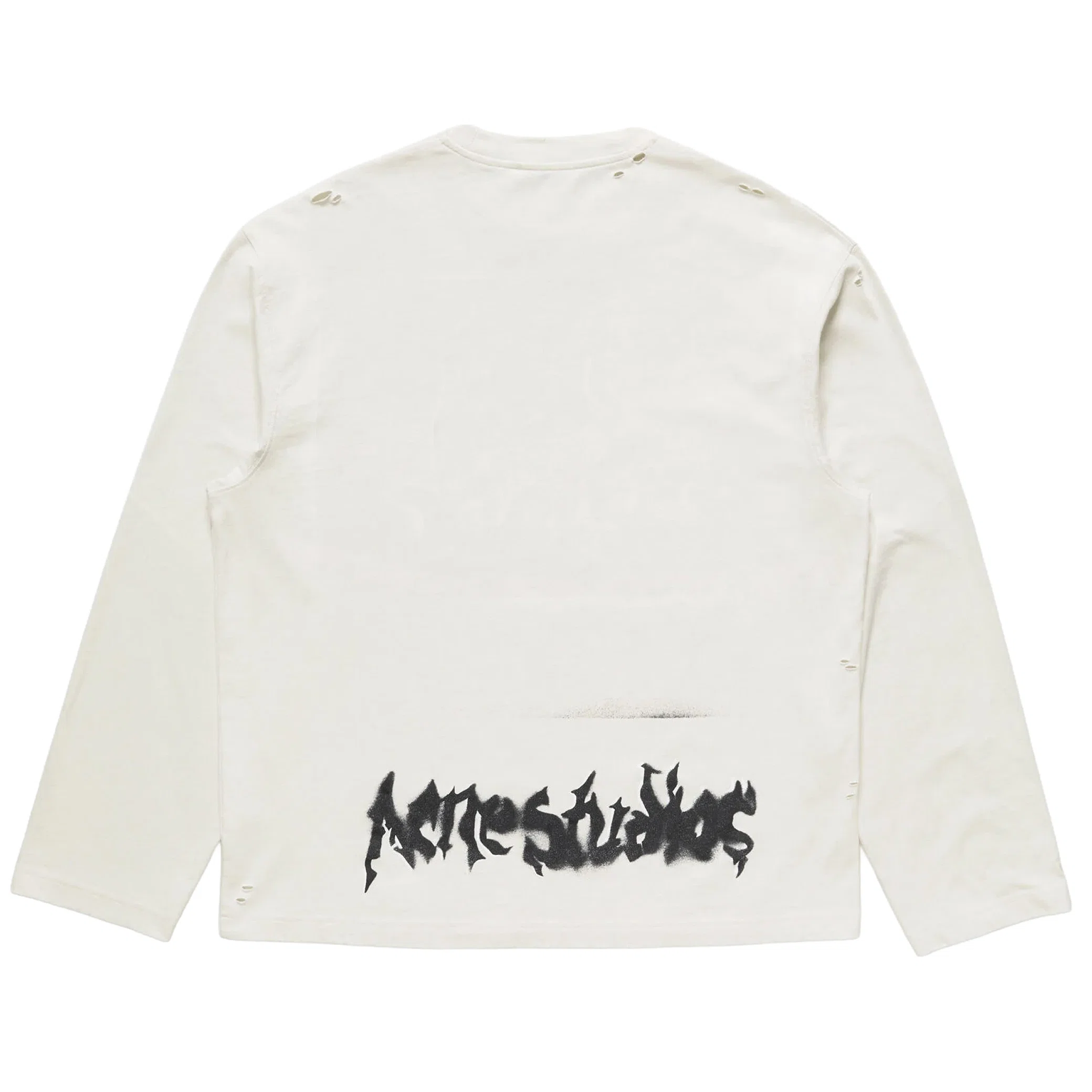Лонгсливы Acne Studios Exford Long Sleeve Goth Logo T-Shirt "Dusty white" | Farsel