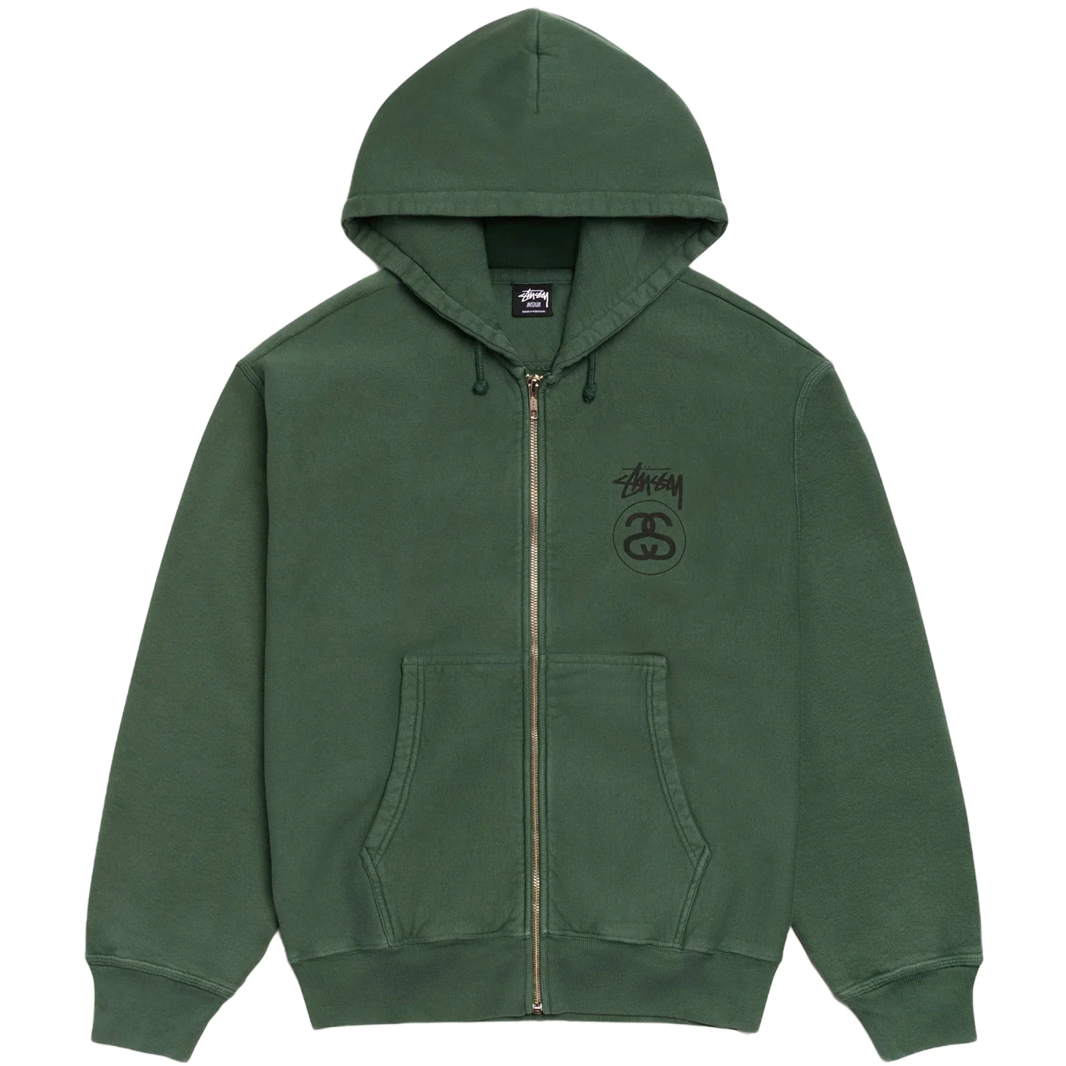 Худи Stussy Stock Link Zip Hoodie Pigment Dyed "Pine" | Farsel
