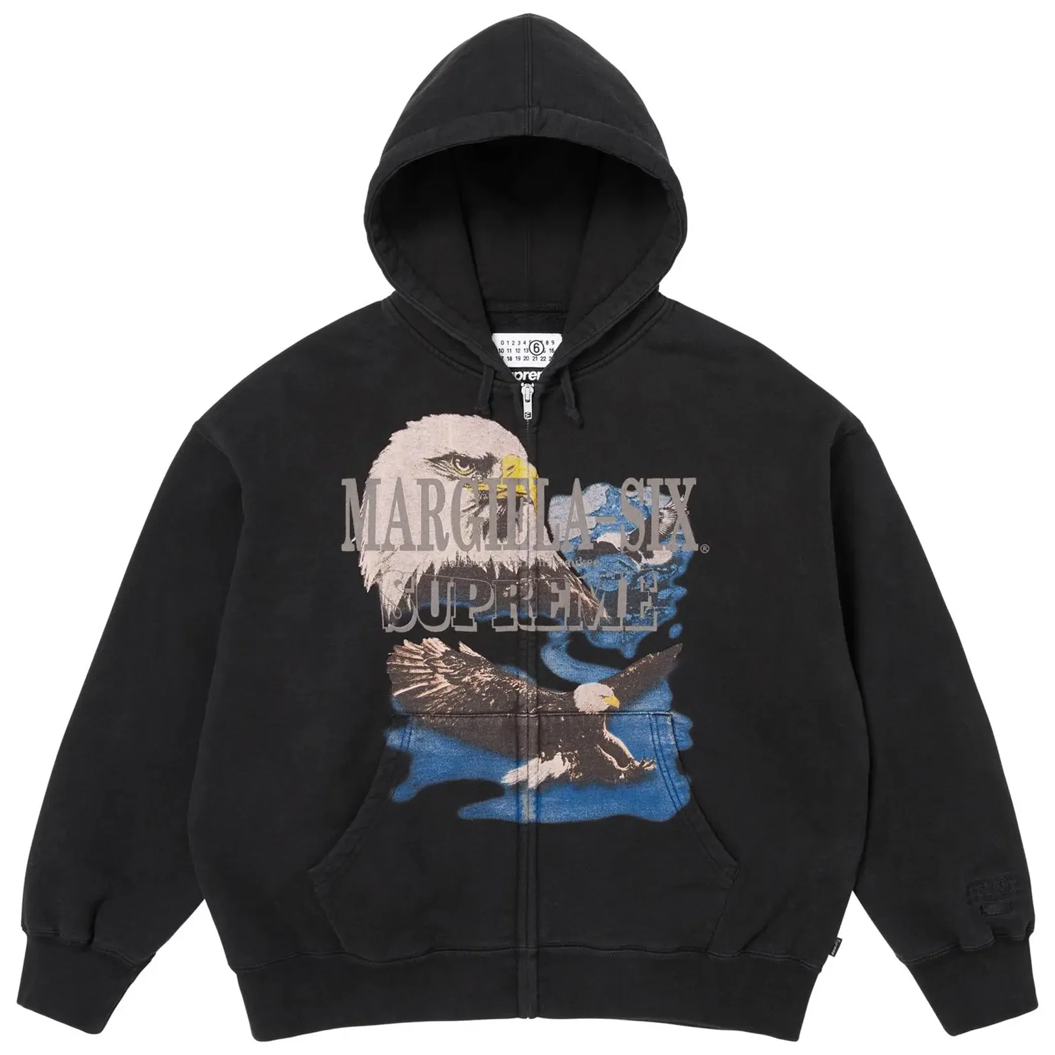 Худи Supreme MM6 Maison Margiela x Eagle Zip Up Hooded Sweatshirt "Black" | Farsel