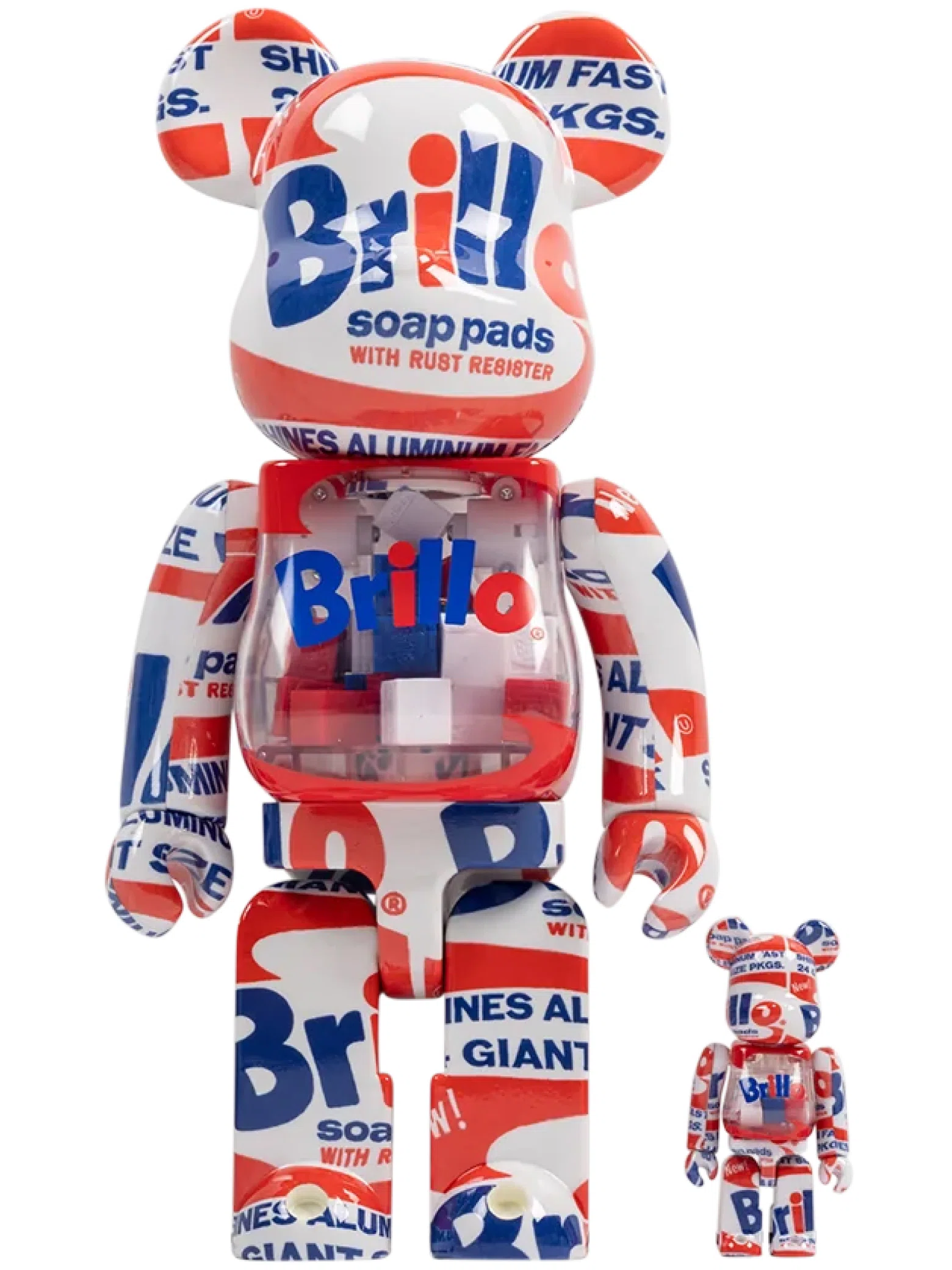 Игрушки Medicom Toy Bearbrick x Andy Warhol Brillo 2022 "100% & 400% Set" | Farsel