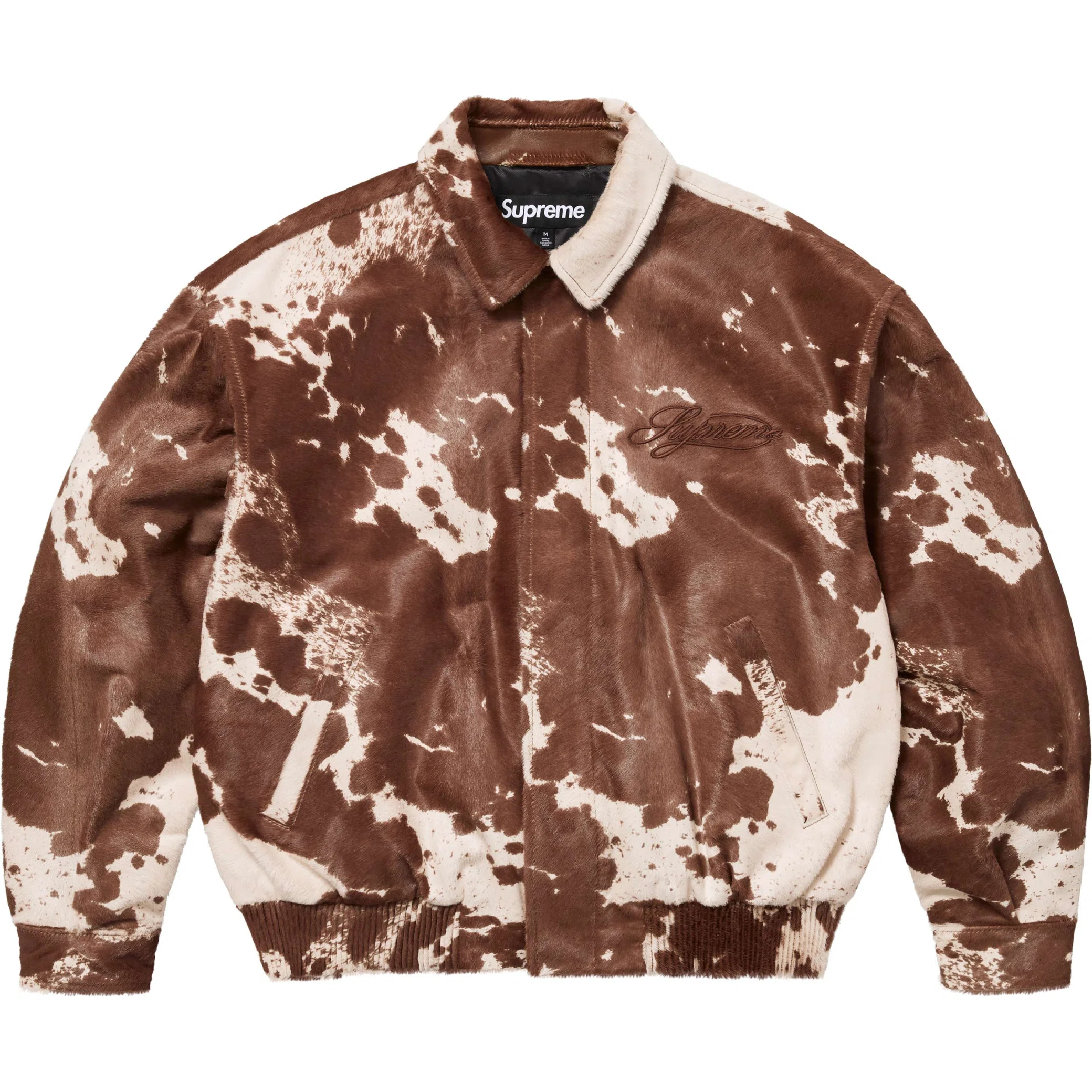 Куртки Supreme SS25 Ponyhair Varsity Jacket "Cow" | Farsel