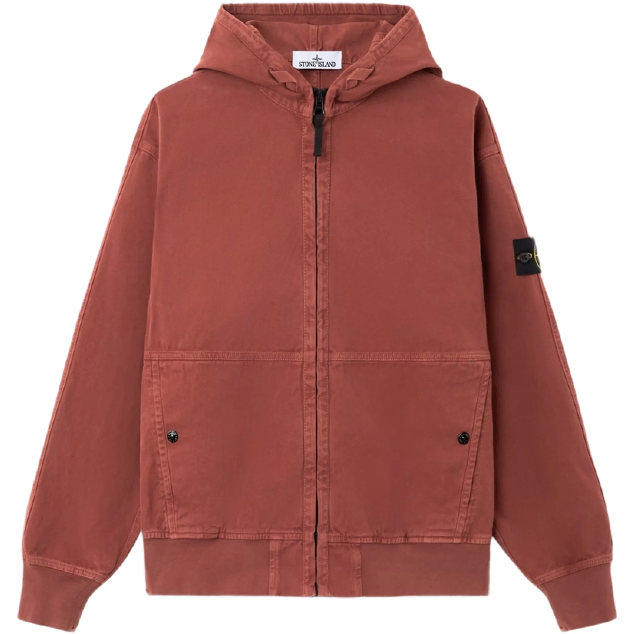 Худи Stone Island Old Effect Full Zip Hoodie "Brick Red" | Farsel