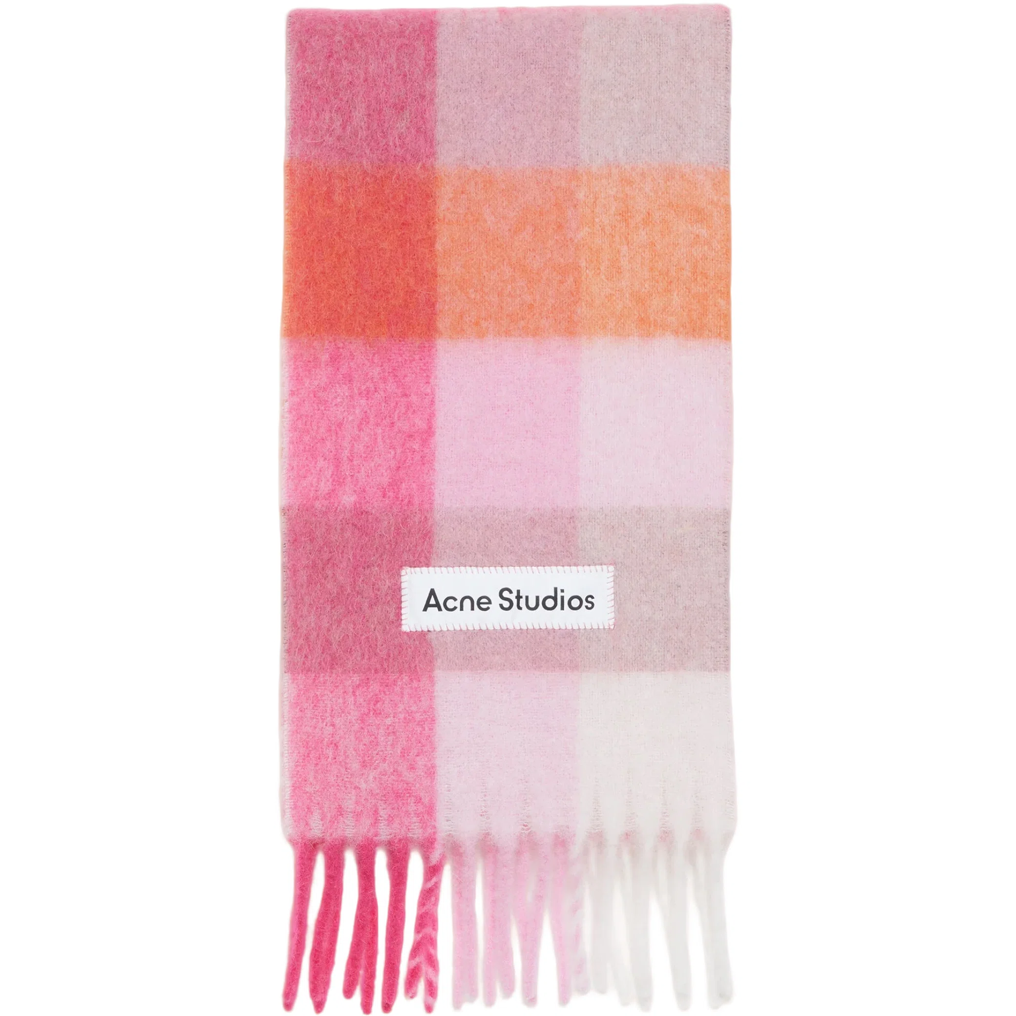 Шарфы Acne Studios Mohair Checked Scarf "Pink / Fuchsia / White" | Farsel