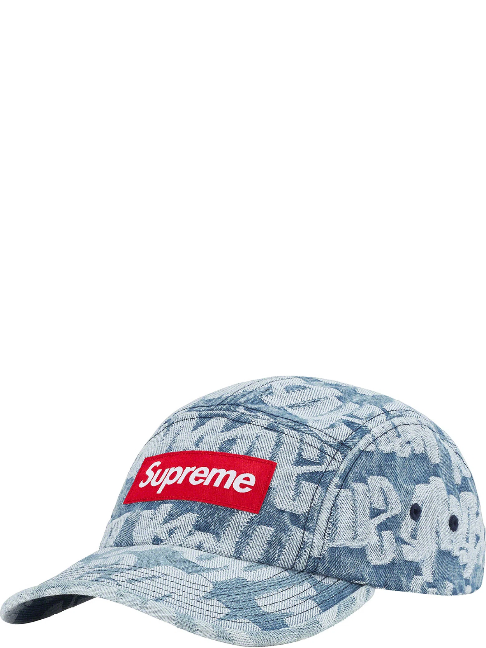 Кепки Supreme SS22 Fat Tip Jacquard Denim Camp Cap "Blue" | Farsel