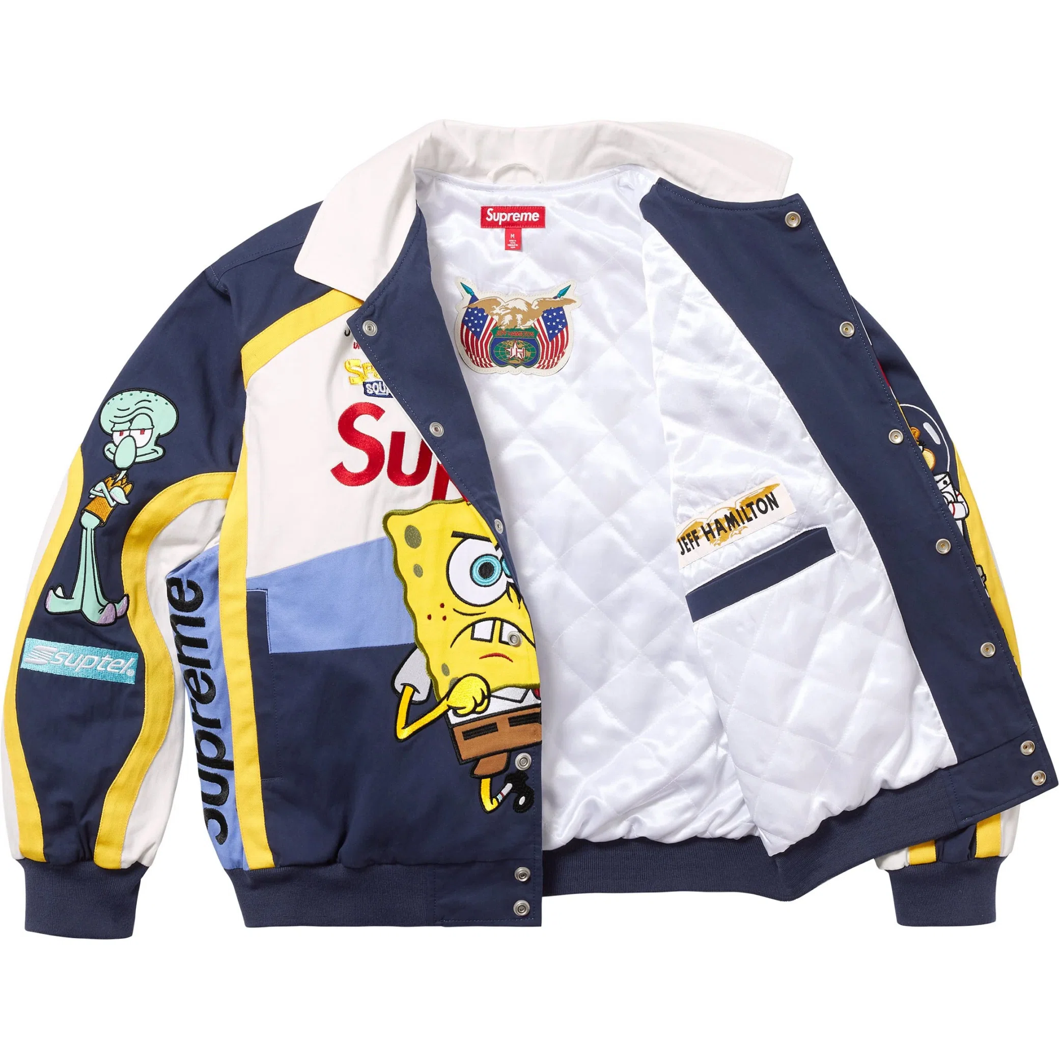  Supreme SS25 SpongeBob SquarePants Jeff Hamilton Racing Jacket "White" | Farsel