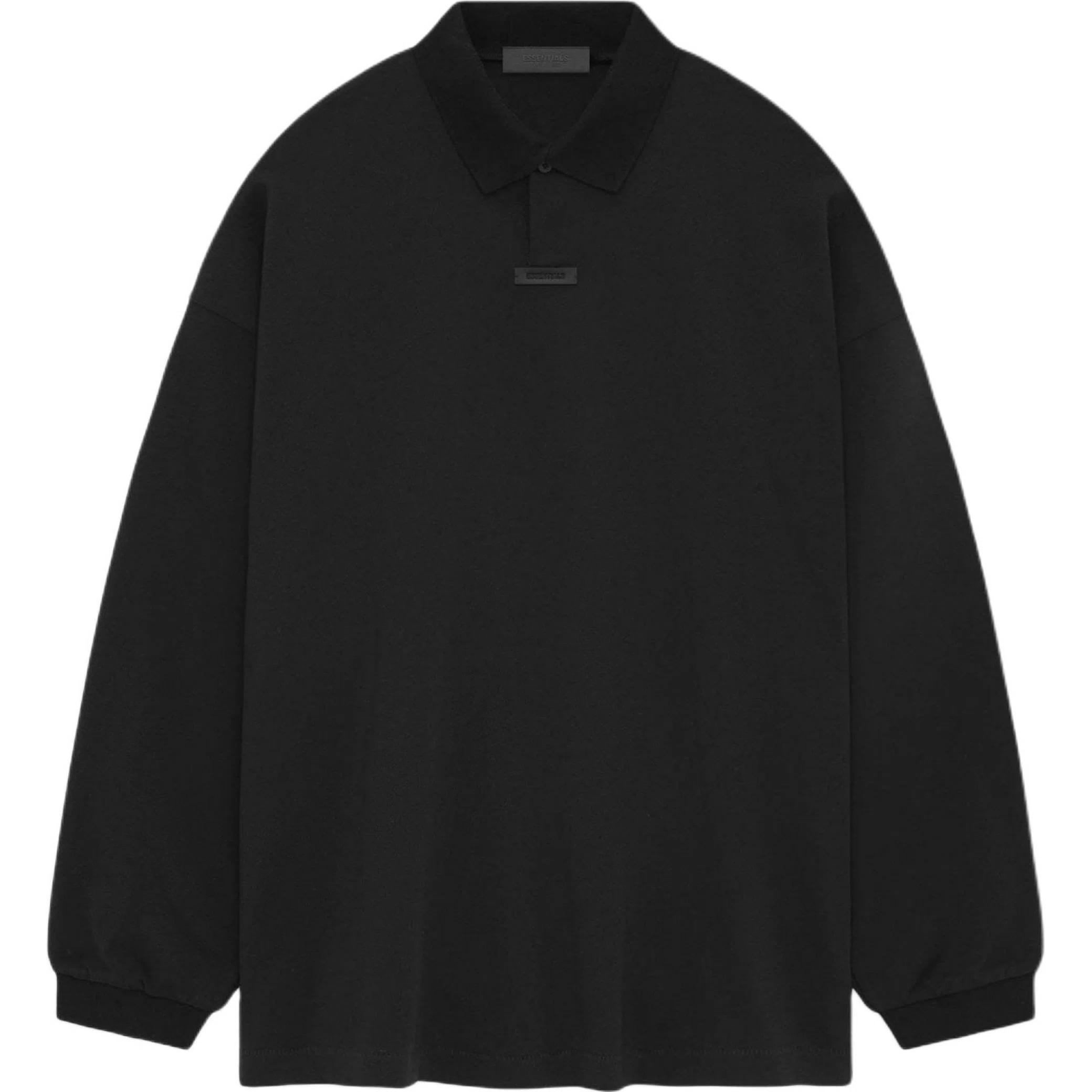  Fear of God FW24 Essentials Pique Long-Sleeve Polo "Black" | Farsel