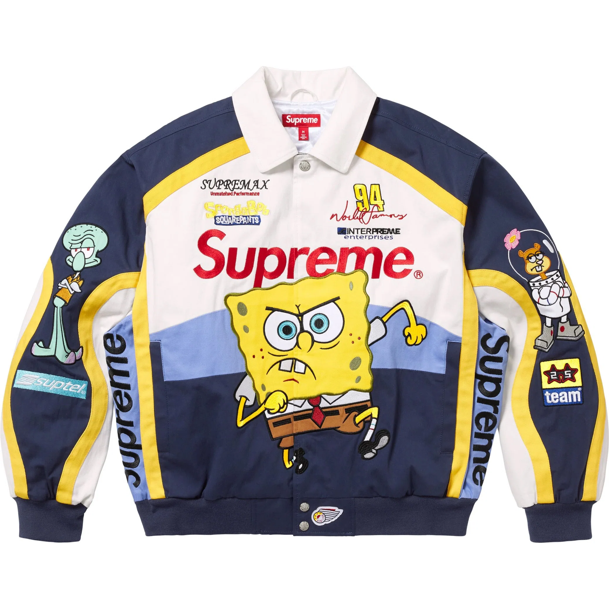 Куртки Supreme SS25 SpongeBob SquarePants Jeff Hamilton Racing Jacket "White" | Farsel