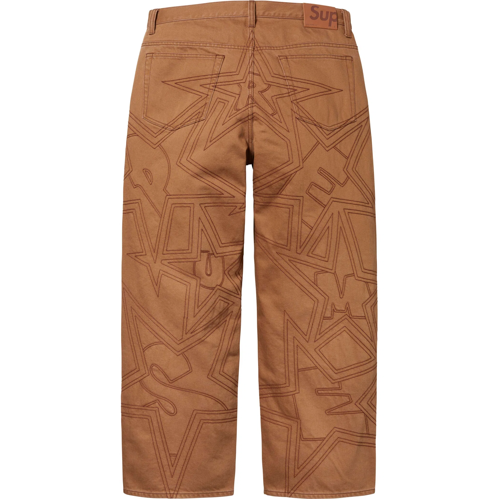  Supreme SS25 Stars Topstitch Baggy Jean "Brown" | Farsel