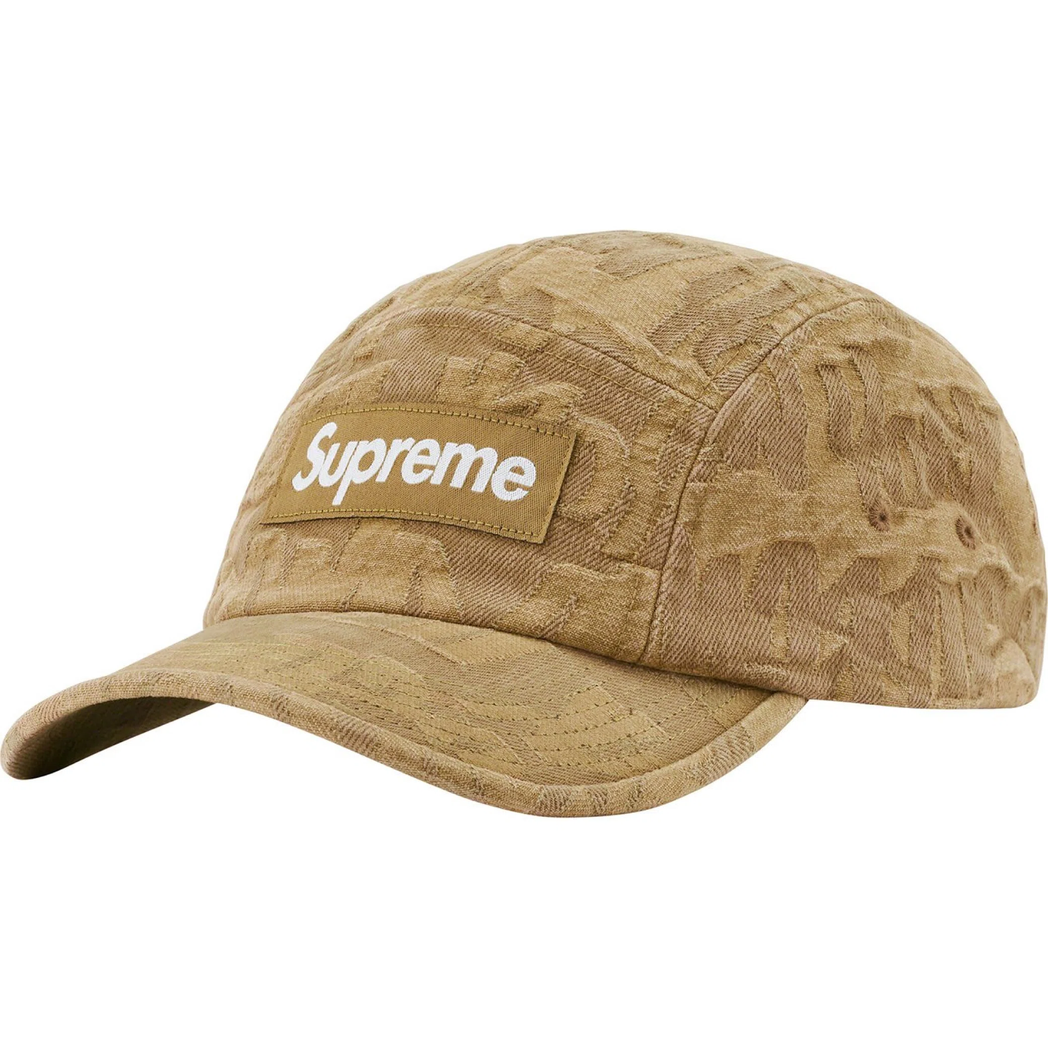  Supreme SS22 Fat Tip Jacquard Denim Camp Cap "Olive" | Farsel